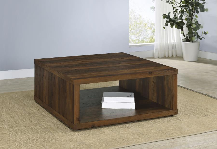 710508 Frisco Square Wood Coffee Table Dark Pine