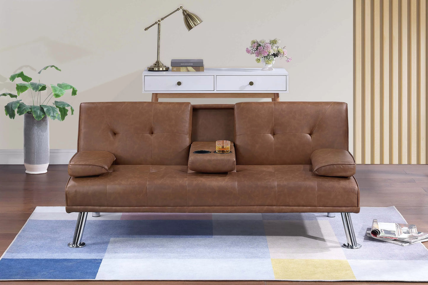 F8590 Sofa Bed Convertible with Fold Down Table
