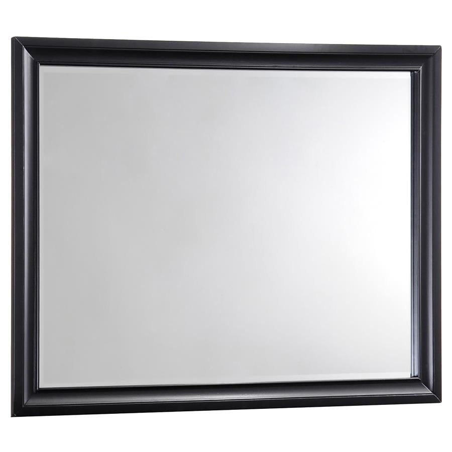 Miroir de commode rectangulaire Barzini - Noir