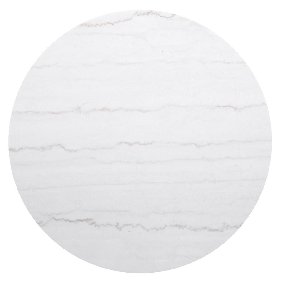 Table basse ronde Jason avec plateau en marbre blanc et anthracite