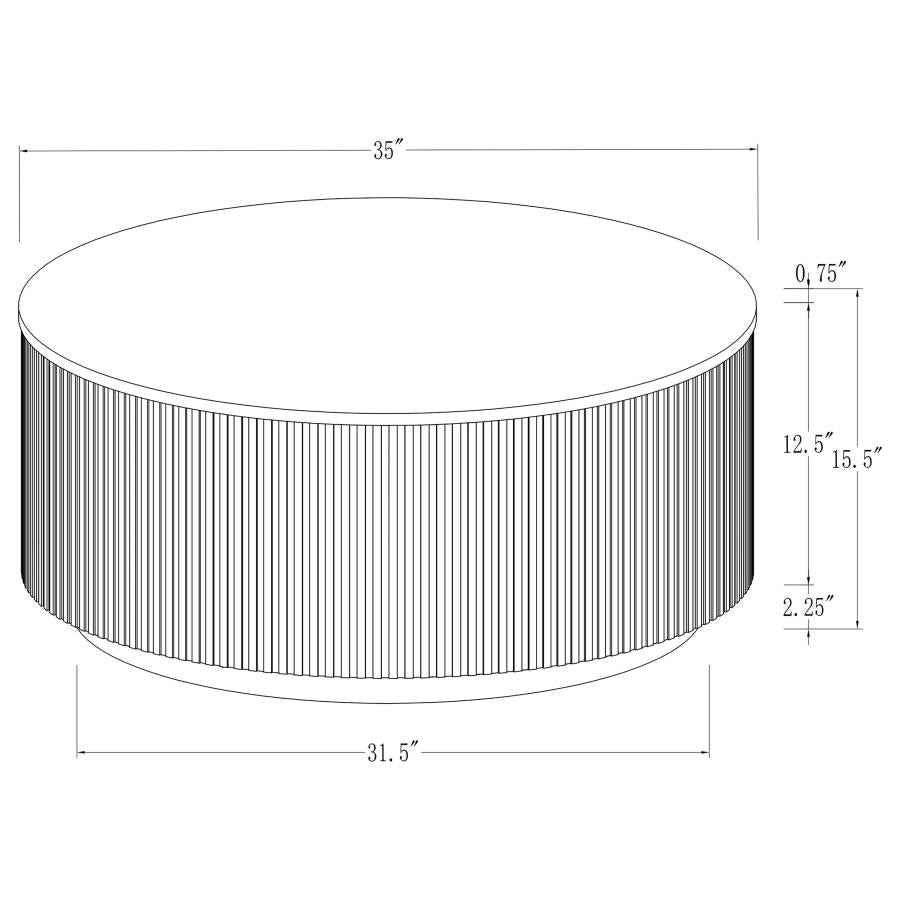 Table basse ronde Jason avec plateau en marbre blanc et anthracite