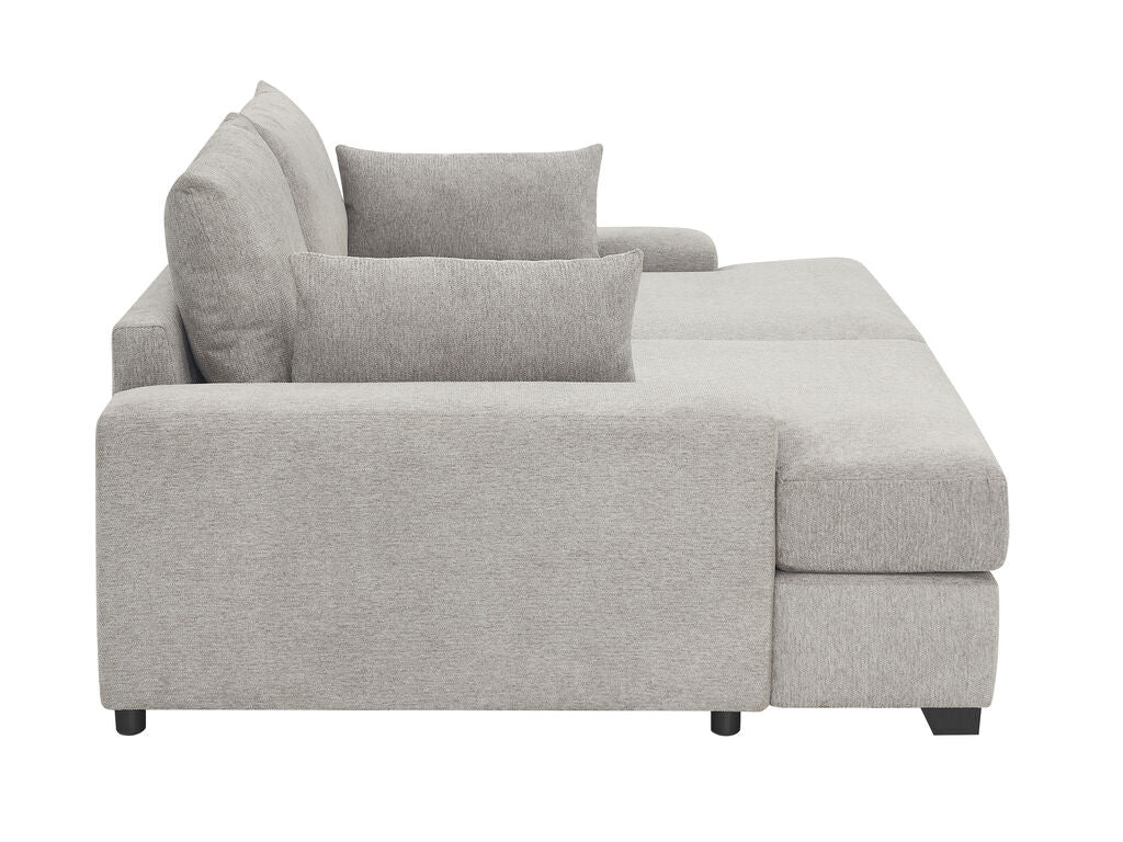 Canapé-lit double surdimensionné Jaylee en tissu gris clair de 88 po de large