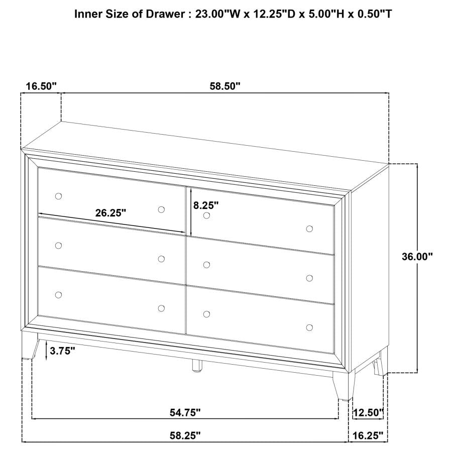 Ensemble de chambre à coucher 3 pièces Welsley en noyer avec lit Queen Size