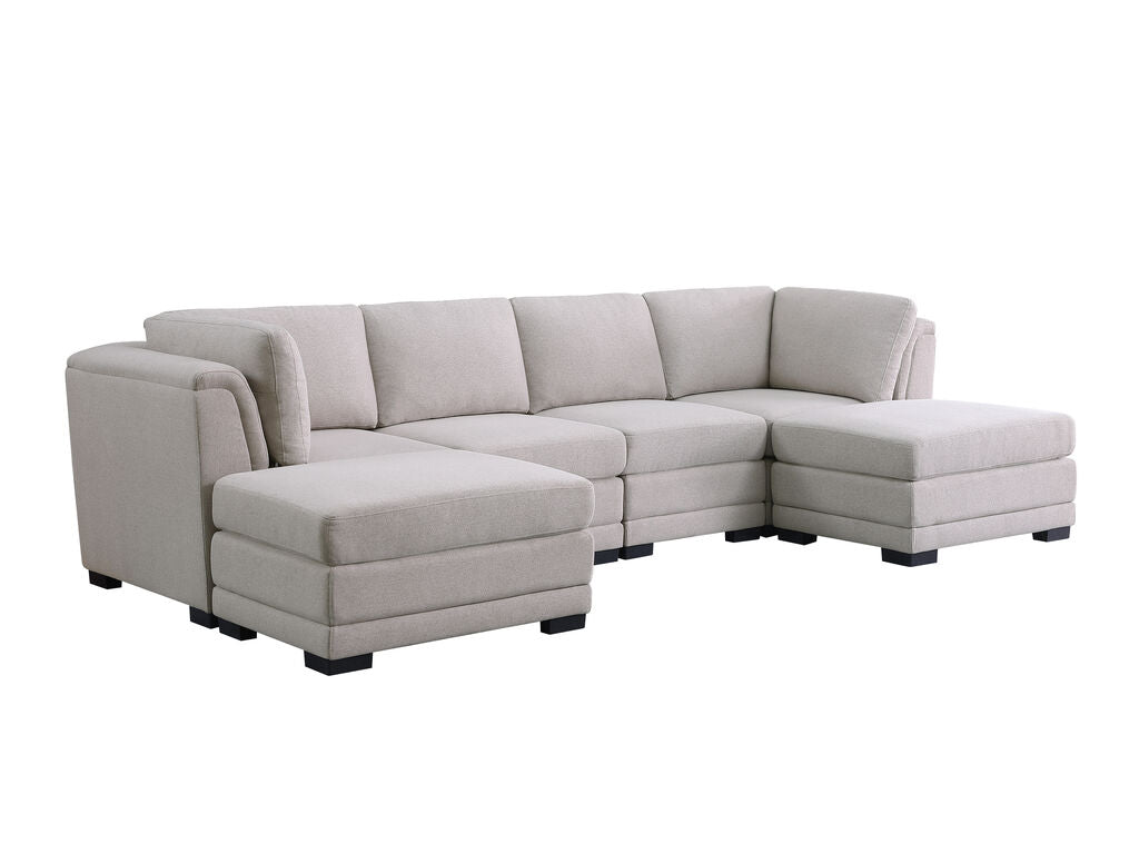 Kristin 121.5Reversible Sectional Sofa with 2 Ottomans