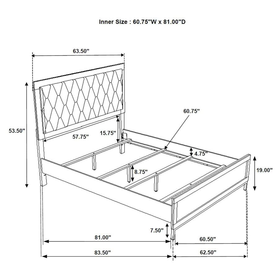Ensemble de chambre à coucher 3 pièces Sonora avec lit Queen Size, blanc