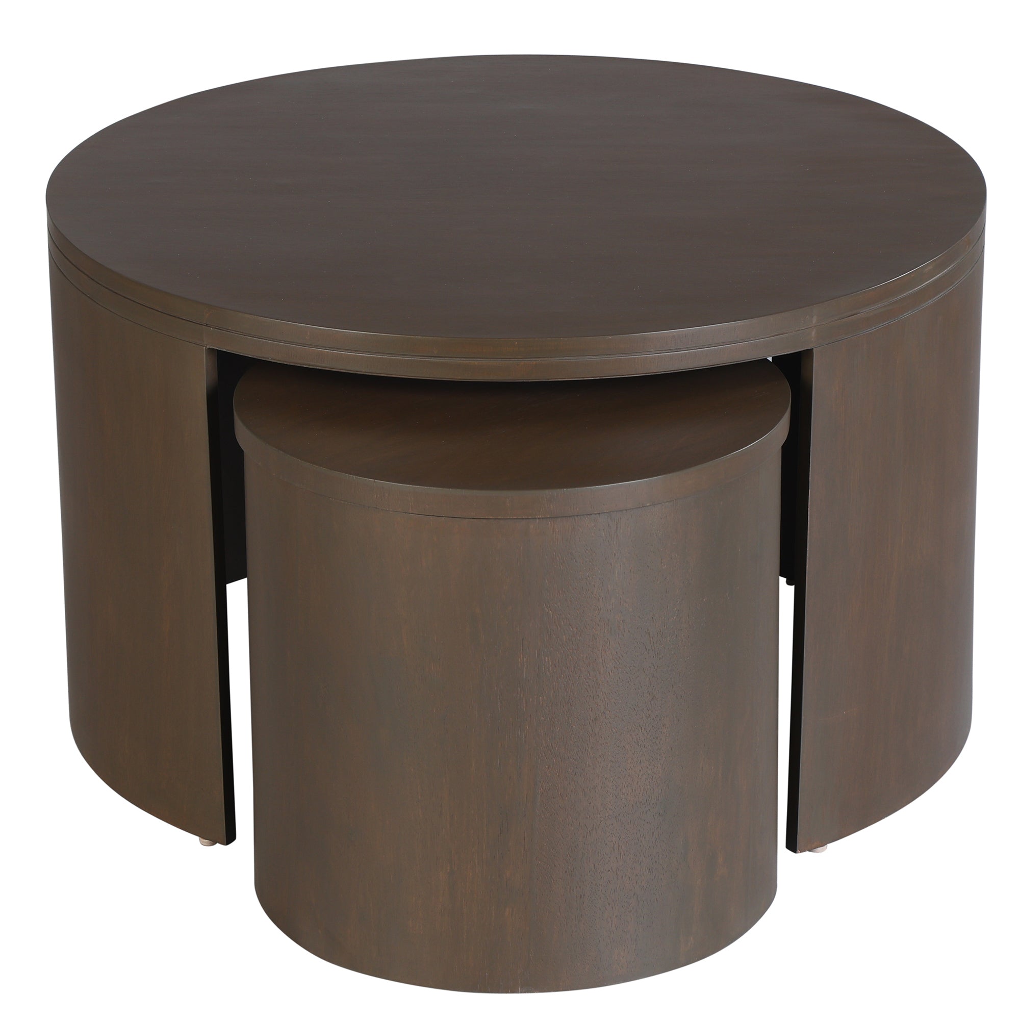 Cyrus Round Storage Coffee Table and Nesting Stool