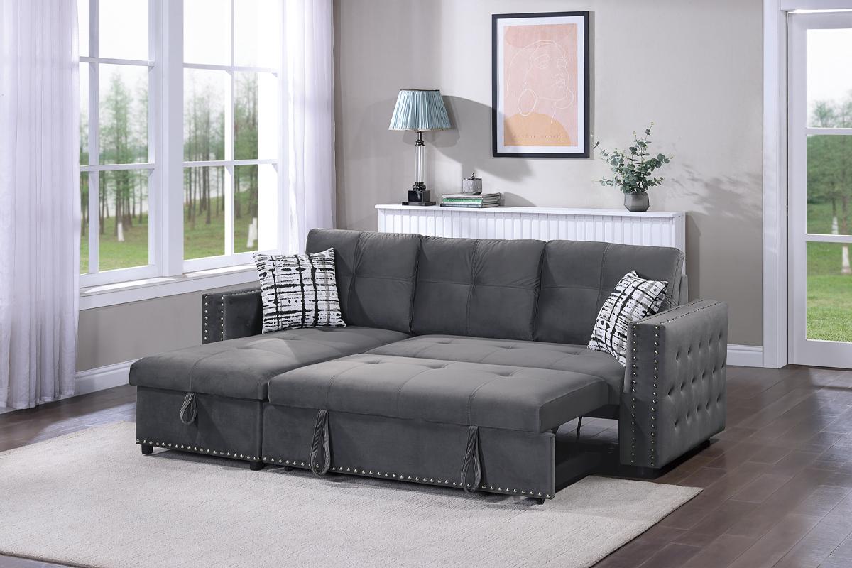 Canapé sectionnel convertible Reed F8540 - Gris