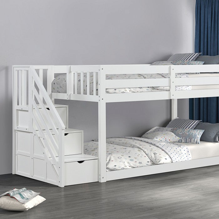 Jojo FM-BK1100WH-BED Bunk Bed with Storage