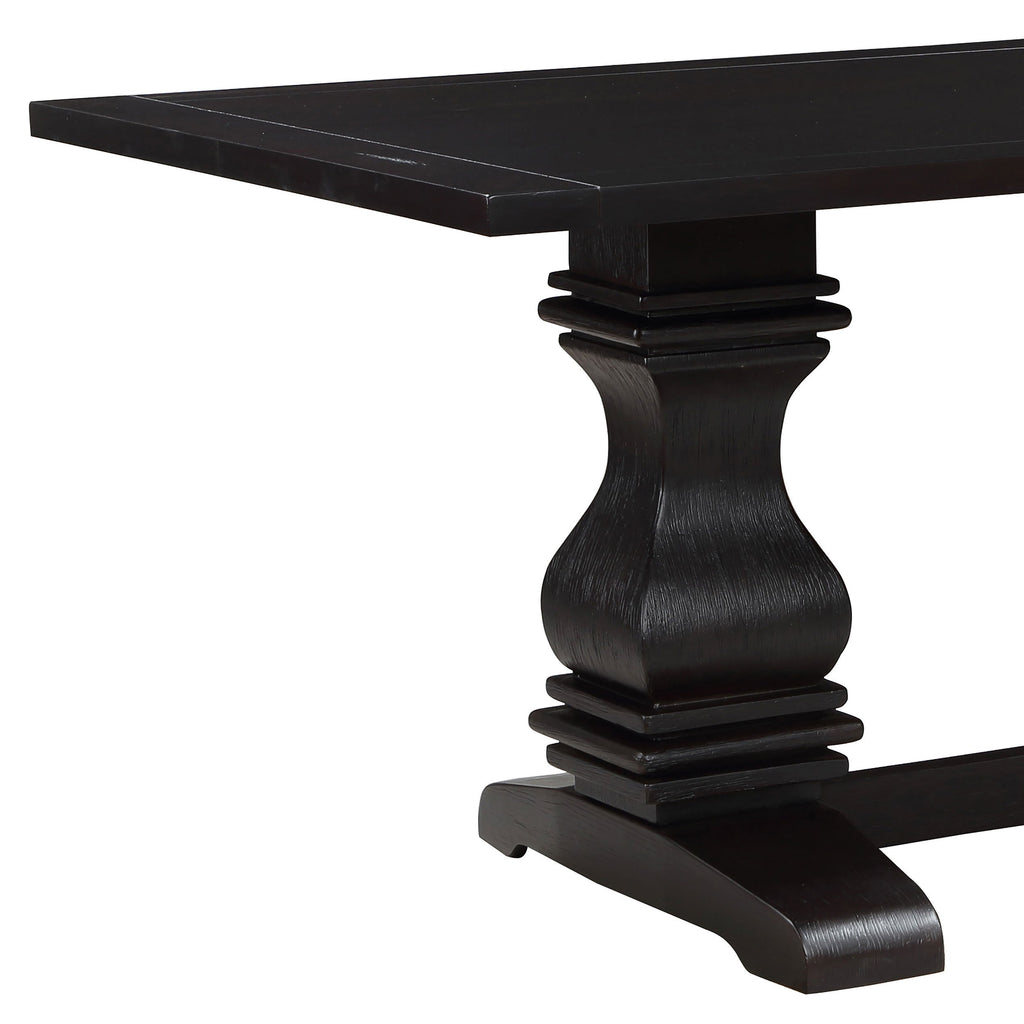 Villeneuve Rustic Espresso Rectangular Double Pedestal Dining Table