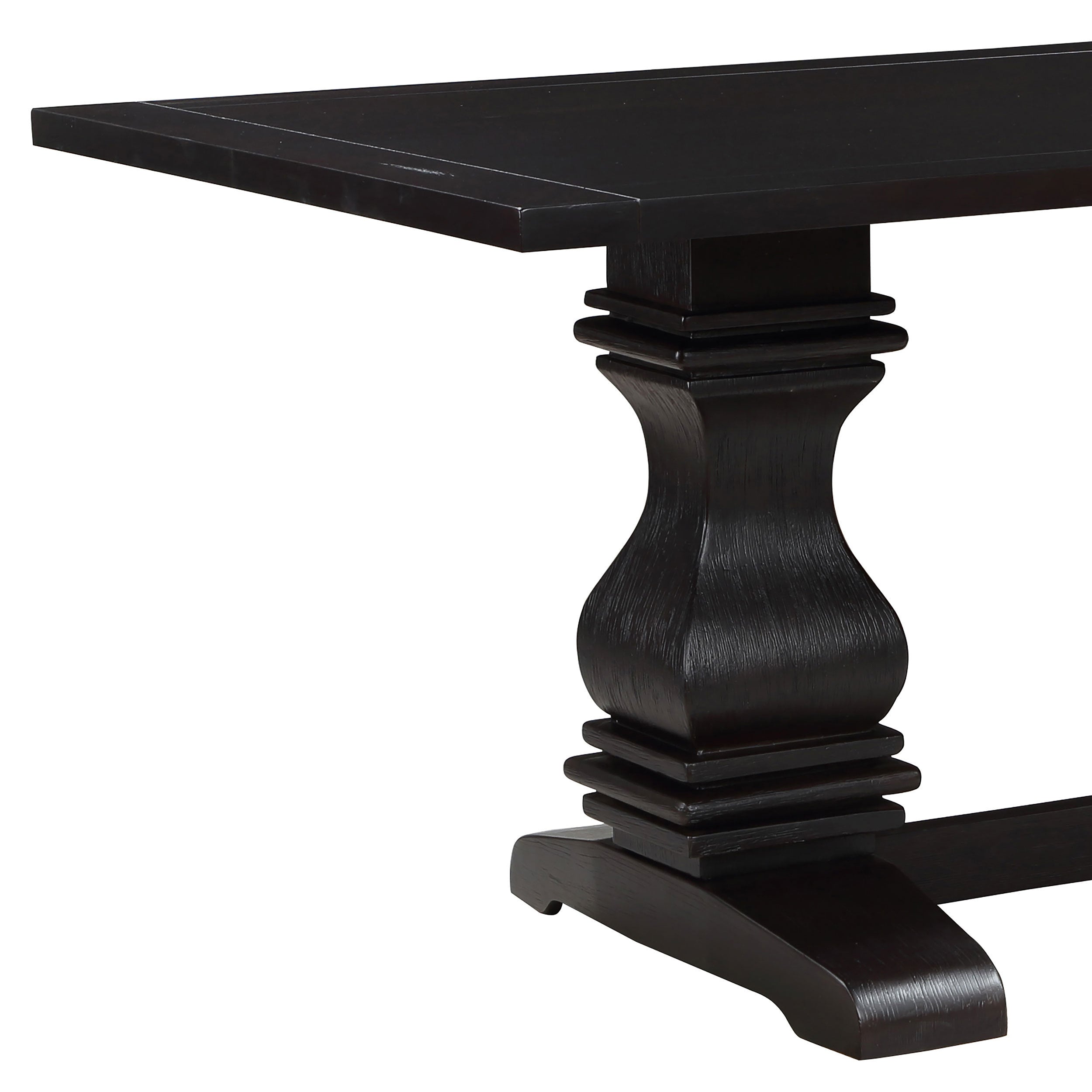 Villeneuve Rustic Espresso Rectangular Double Pedestal Dining Table