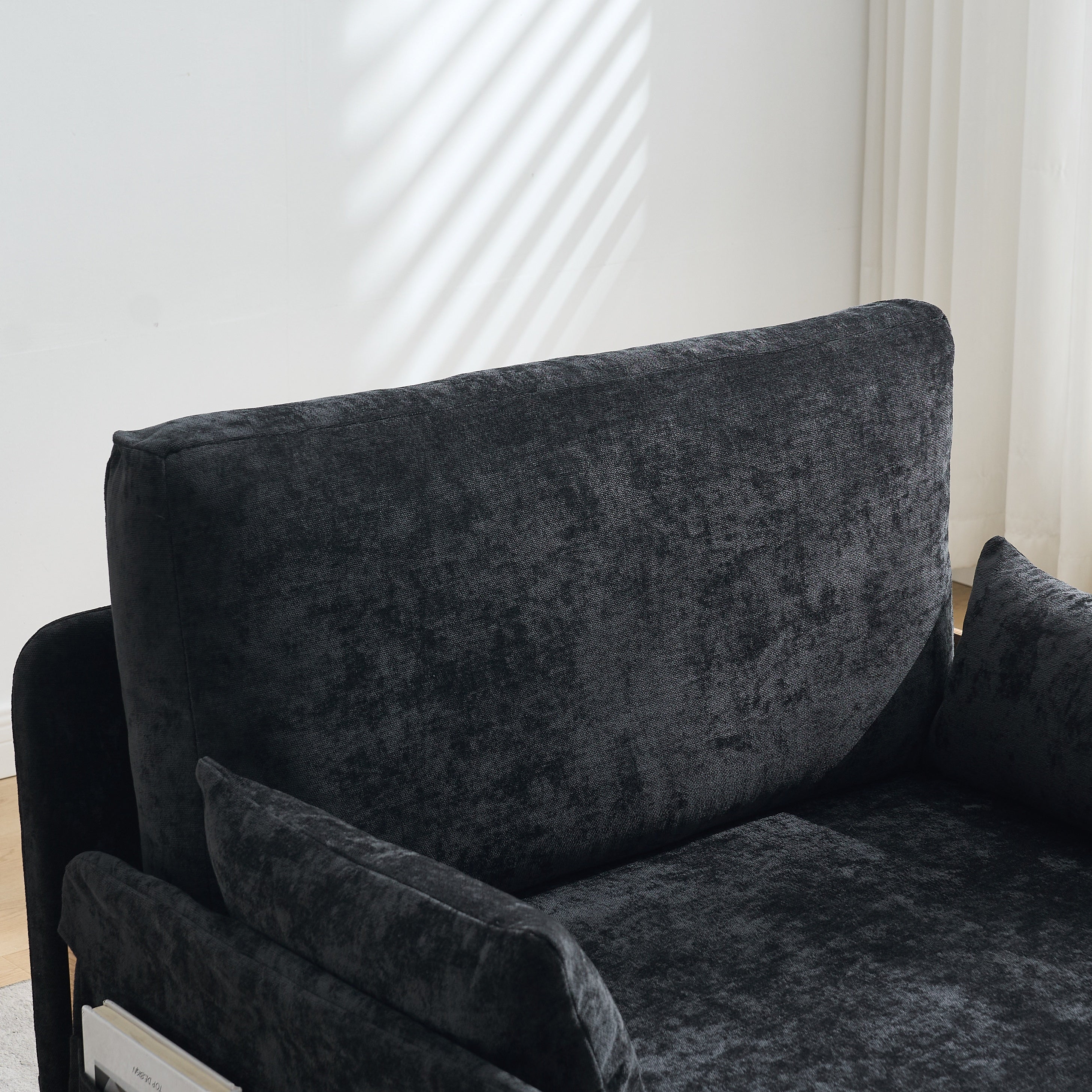 Mid-Century Modern Chenille Foldable Sofa Bed Recliner