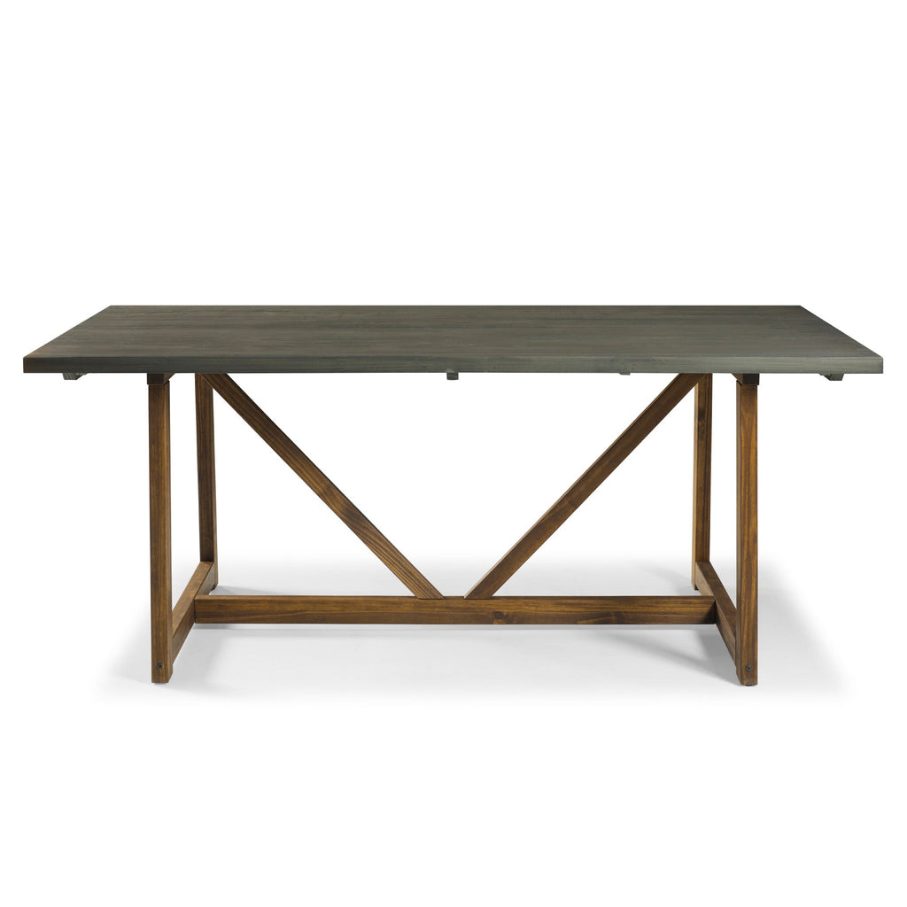 Modern Farmhouse Solid Wood V-Frame Trestle Dining Table