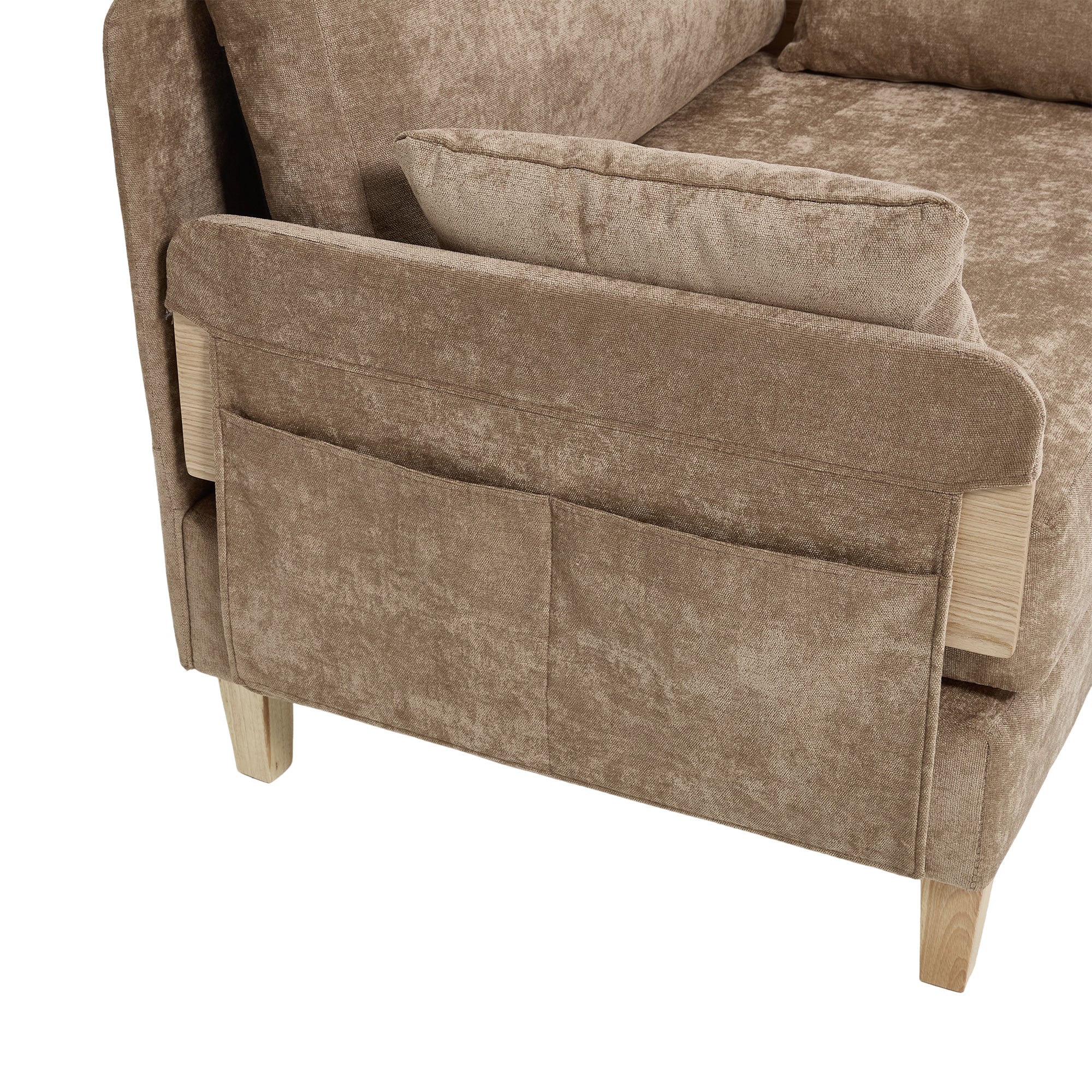 Mid-Century Modern Chenille Foldable Sofa Bed Recliner