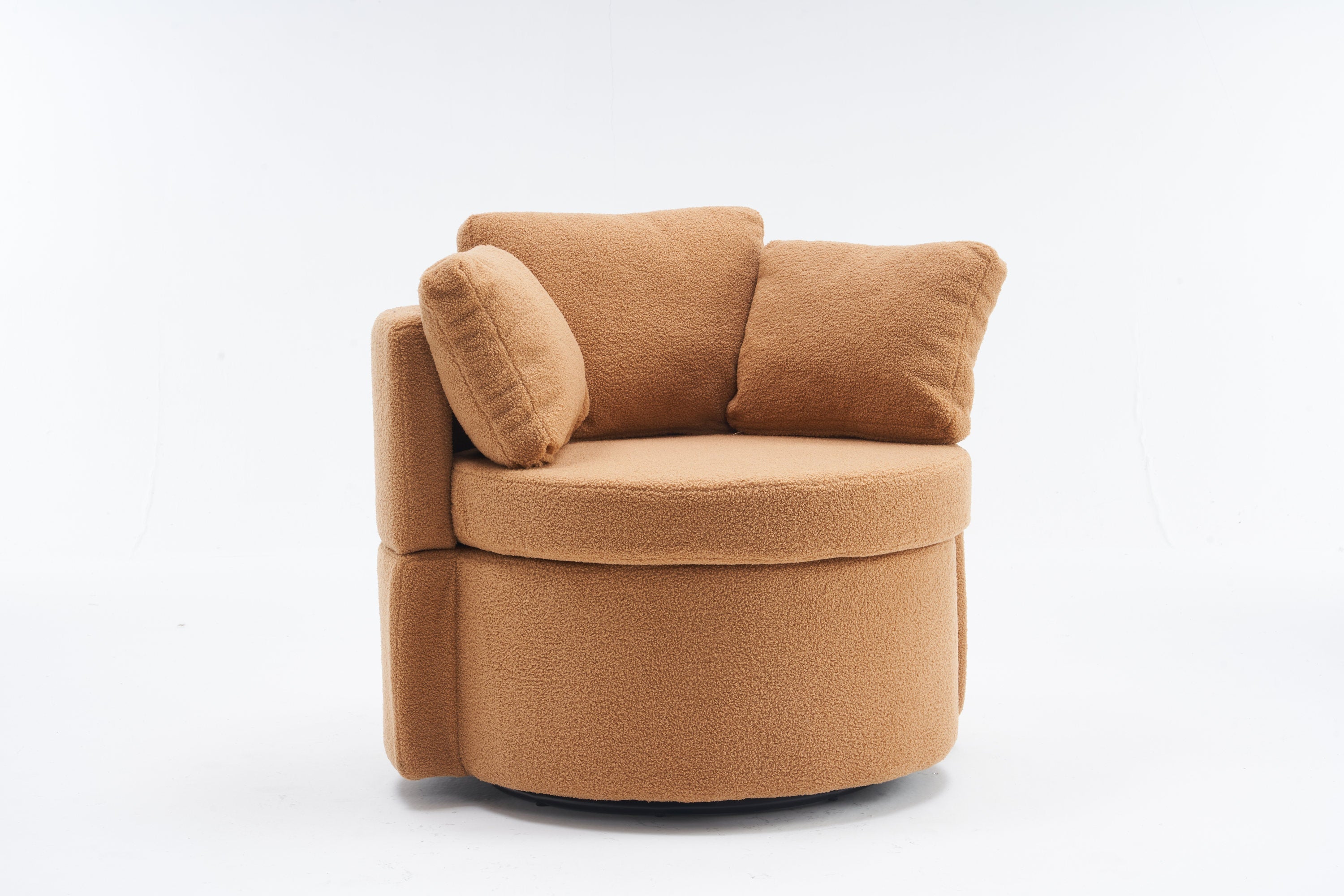 Teddy Fabric Swivel And Storage Chair With Back Cushion