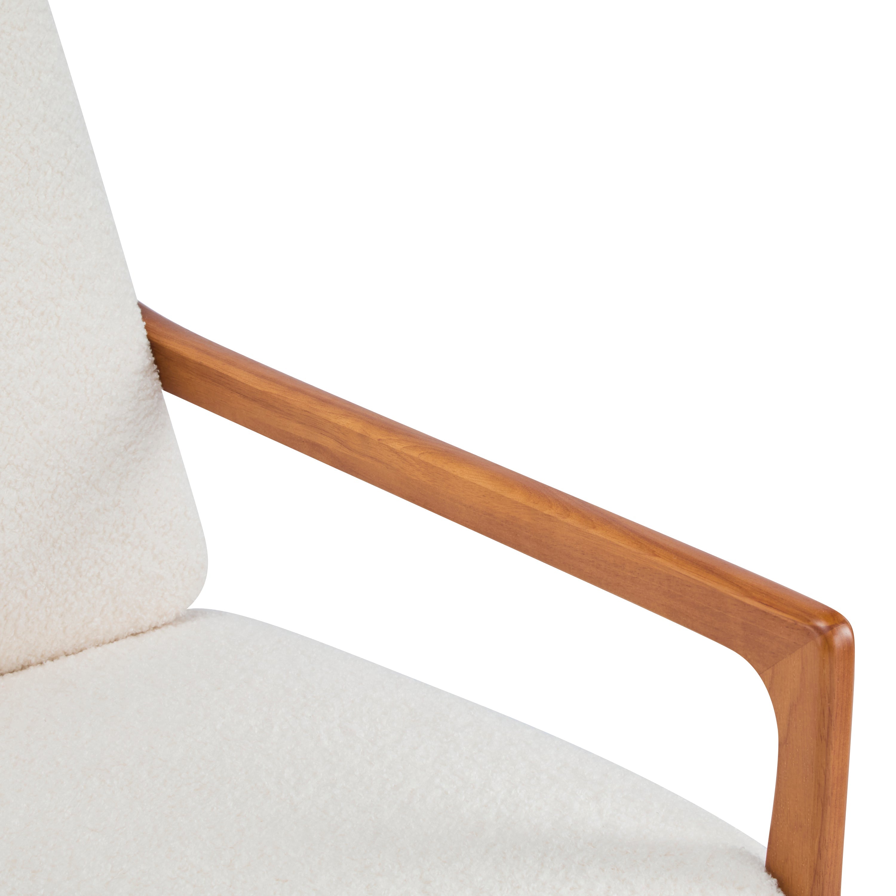 Birchmere Mid Century Modern Accent Armchair, Solid Wood Frame with High Back & Upholstered Cushions