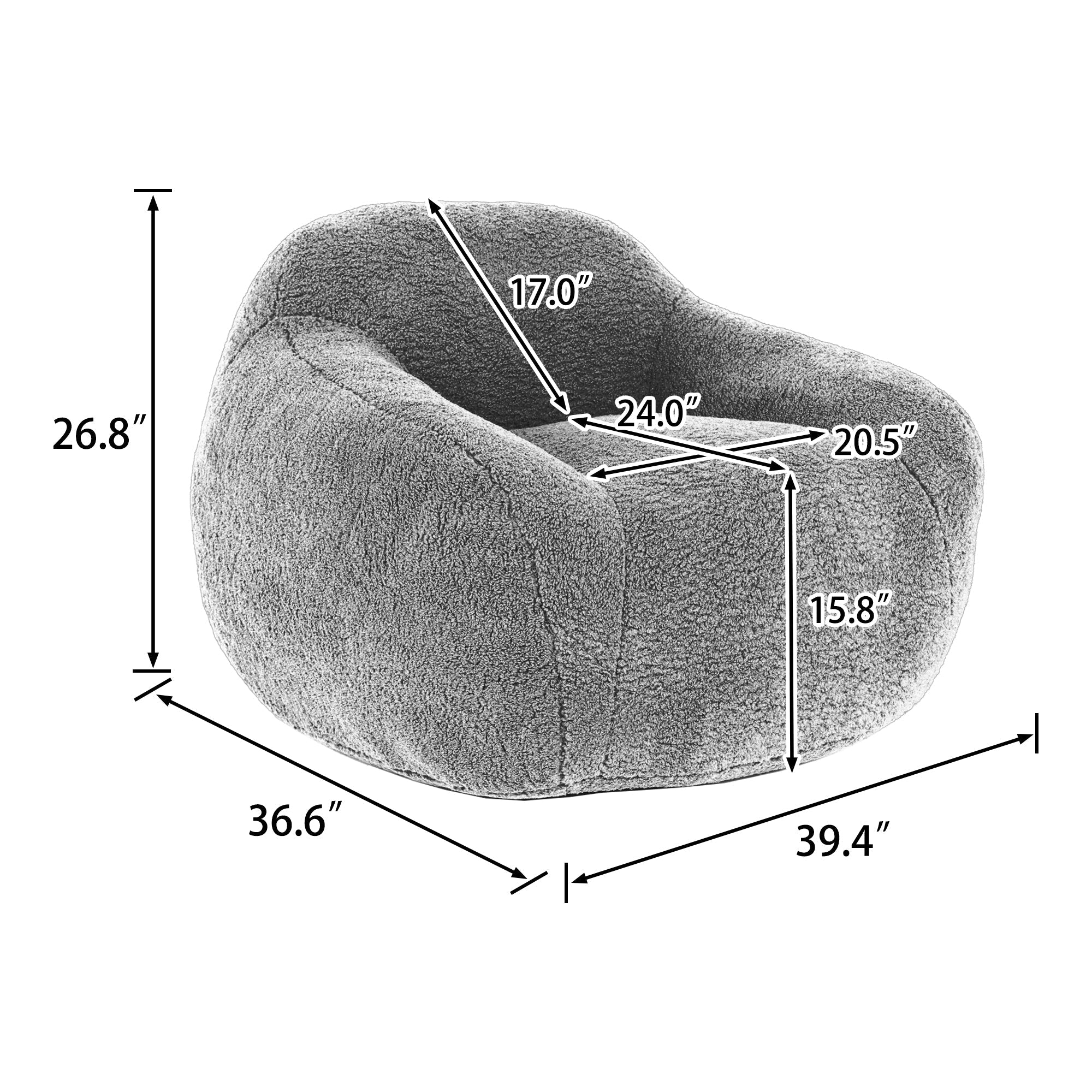 Oversized Teddy Memory Foam Bean Bag Chair