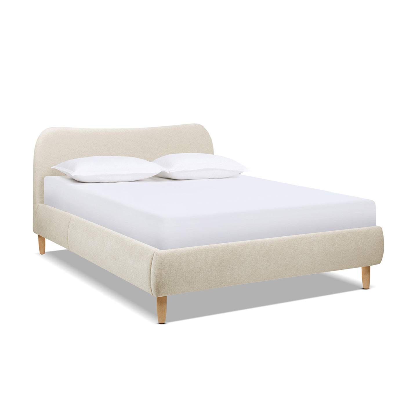 Roman Curved Headboard Upholstered Platform Bed