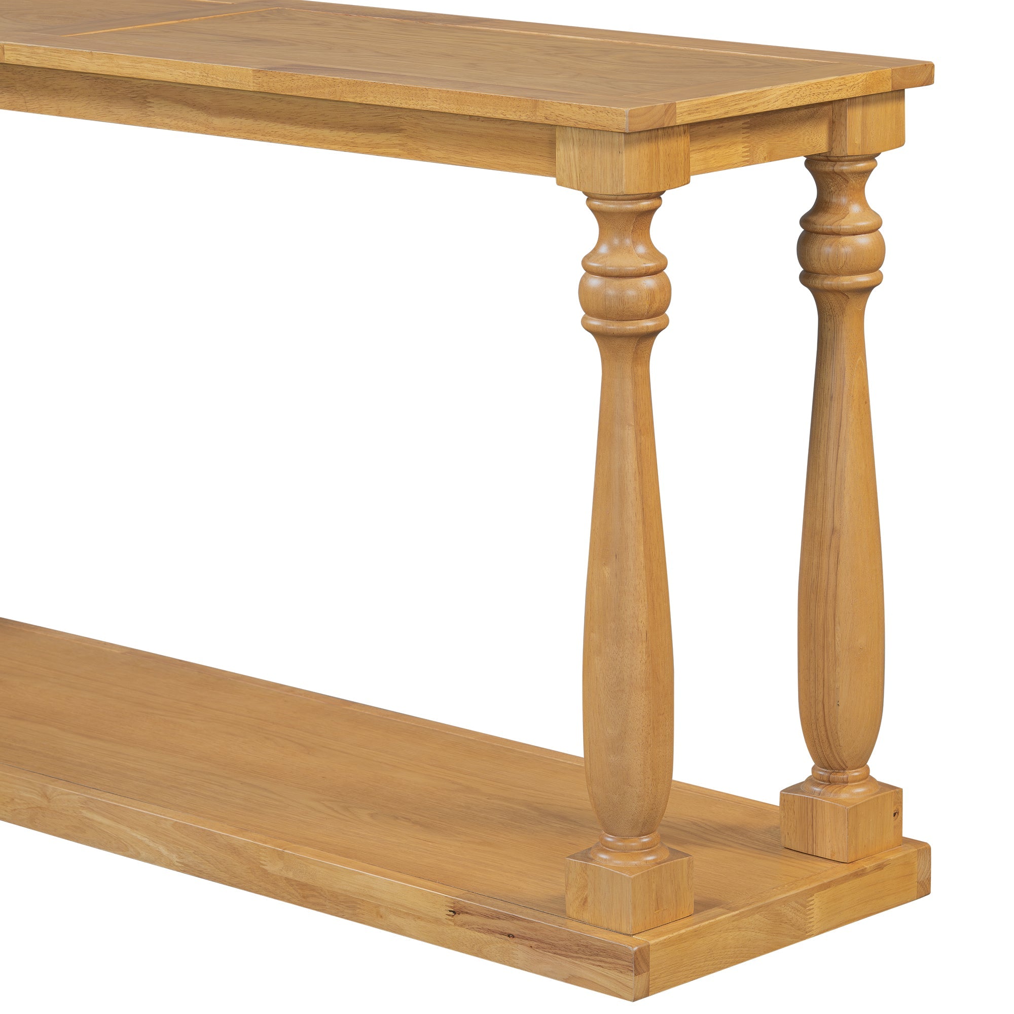 Farmhouse Turned-Leg Entryway Console Table with Bottom Shelf