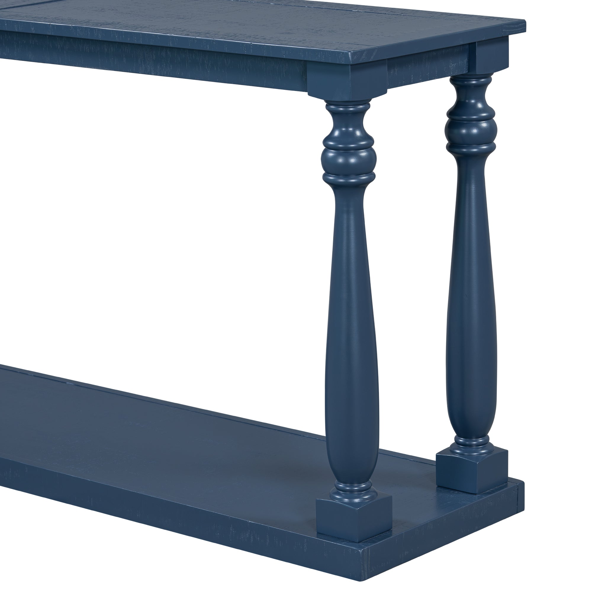 Farmhouse Turned-Leg Entryway Console Table with Bottom Shelf