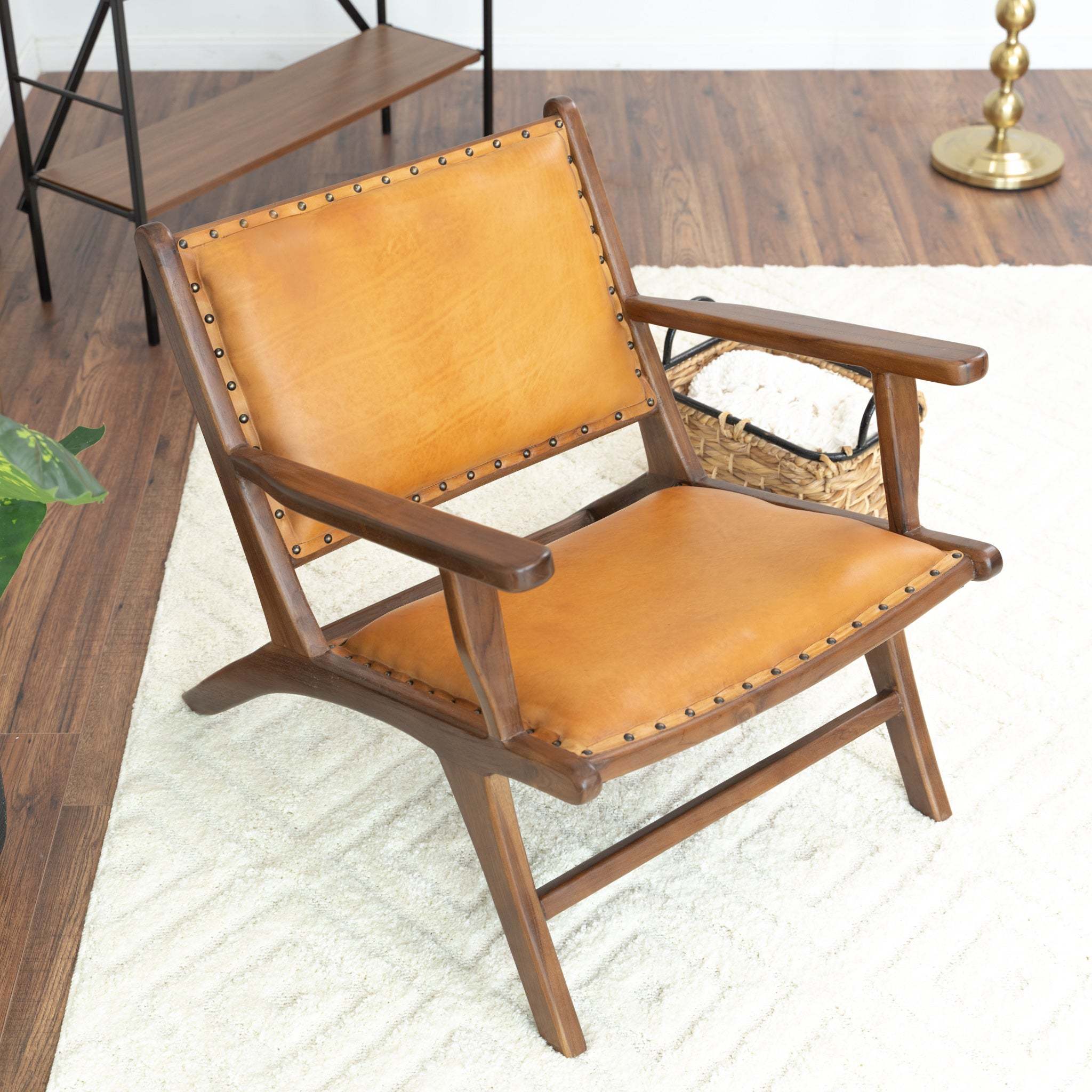 Daniel Mid-Century Modern Leather Arm Chair