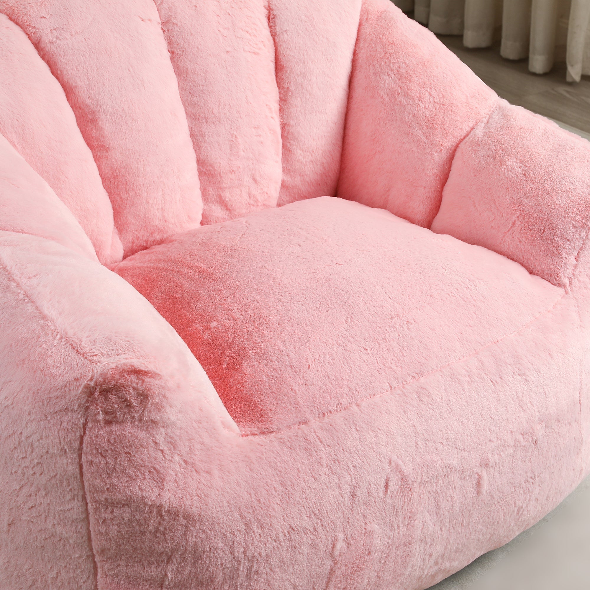 Beanbag Sofa Chair with Armrests Stuffed with High-Density Foam