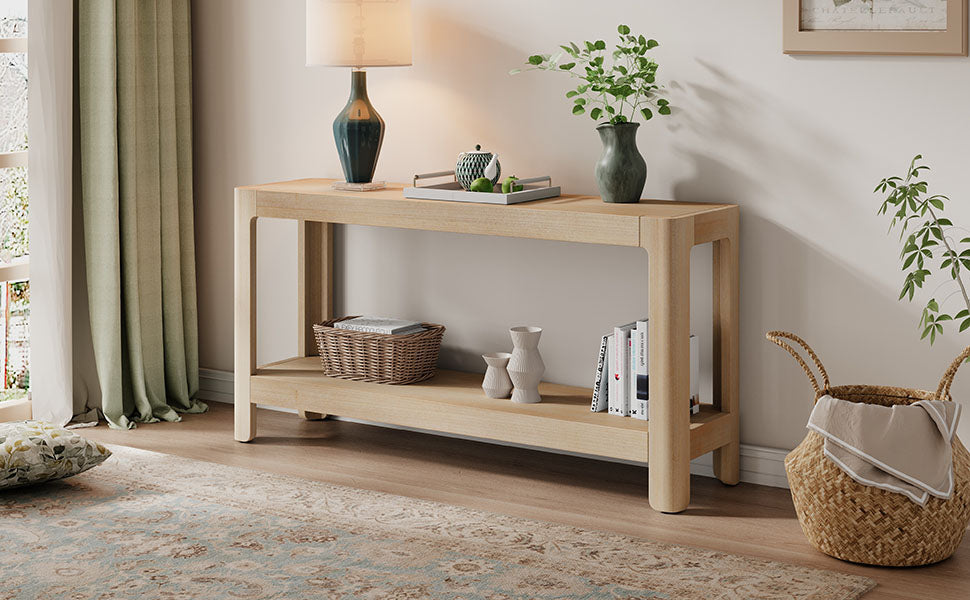 Modern Farmhouse Minimalist Rounded Console Table