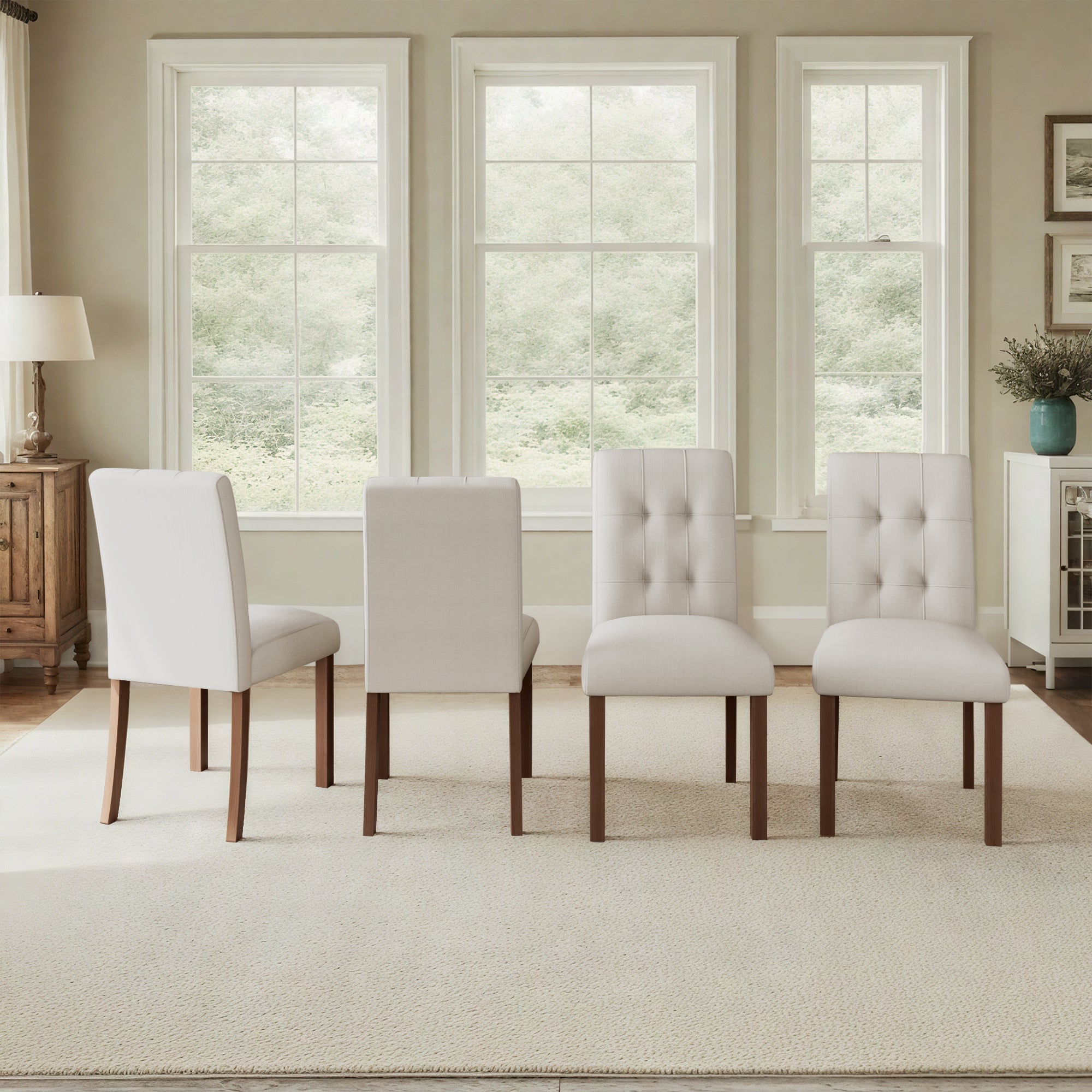 Franklin Tufted Upholstered Dining Chairs, Set of 4