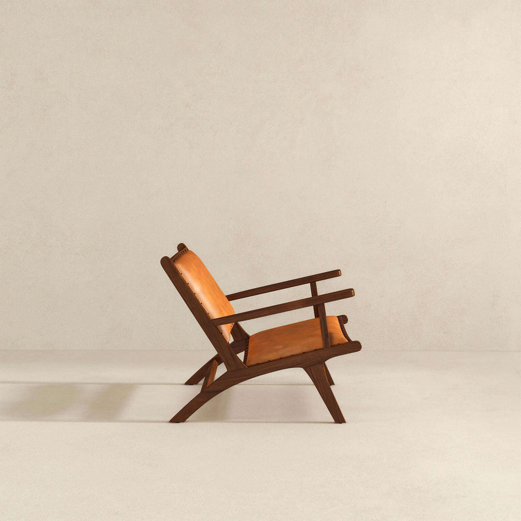 Daniel Mid-Century Modern Leather Arm Chair