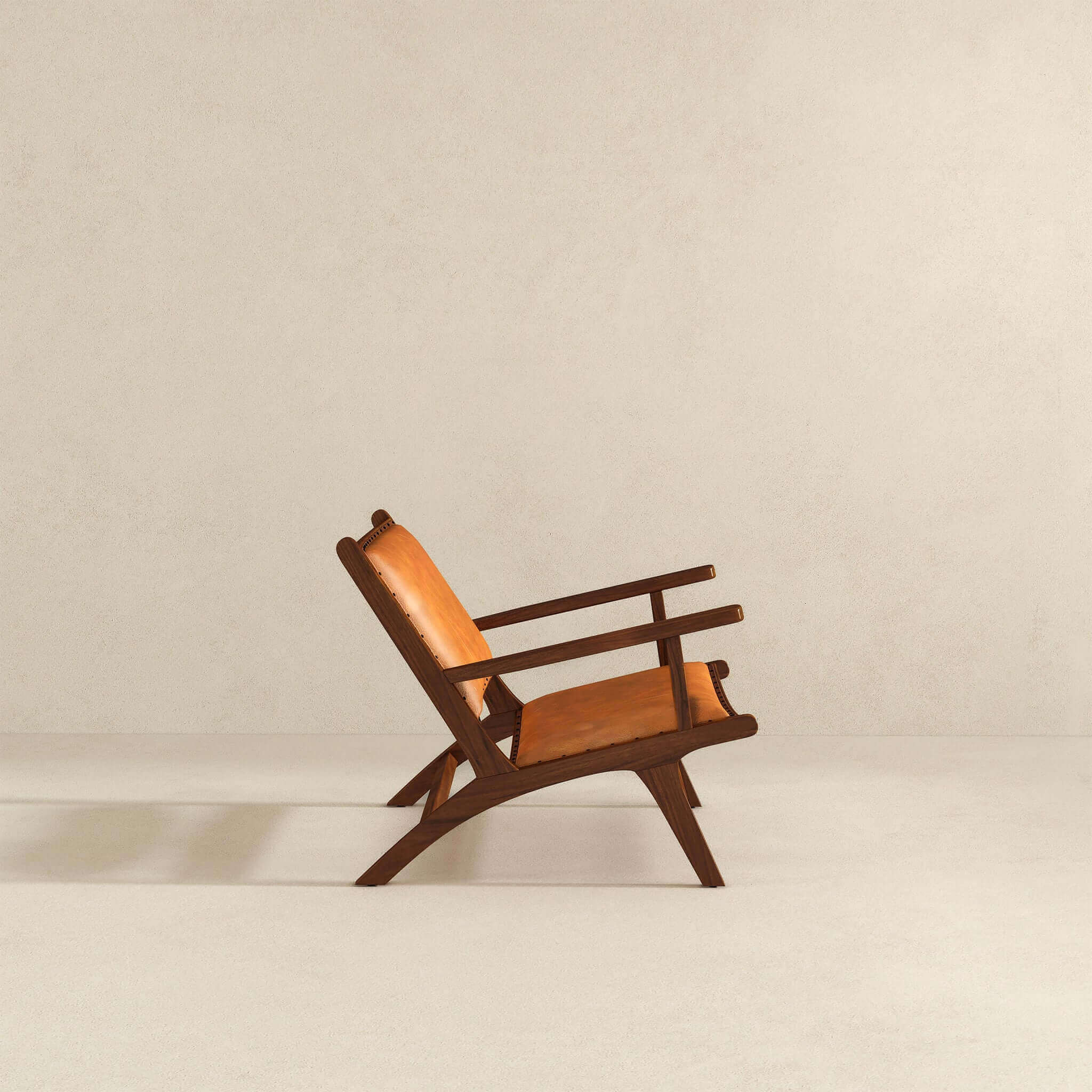 Daniel Mid-Century Modern Leather Arm Chair