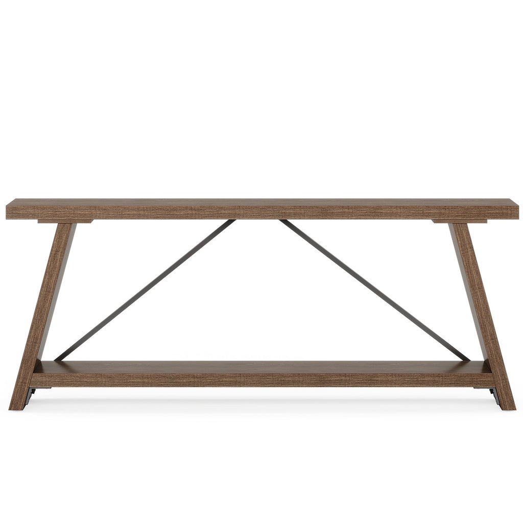 Willowford Industrial Console Table with 2-Tier Storage Shelves