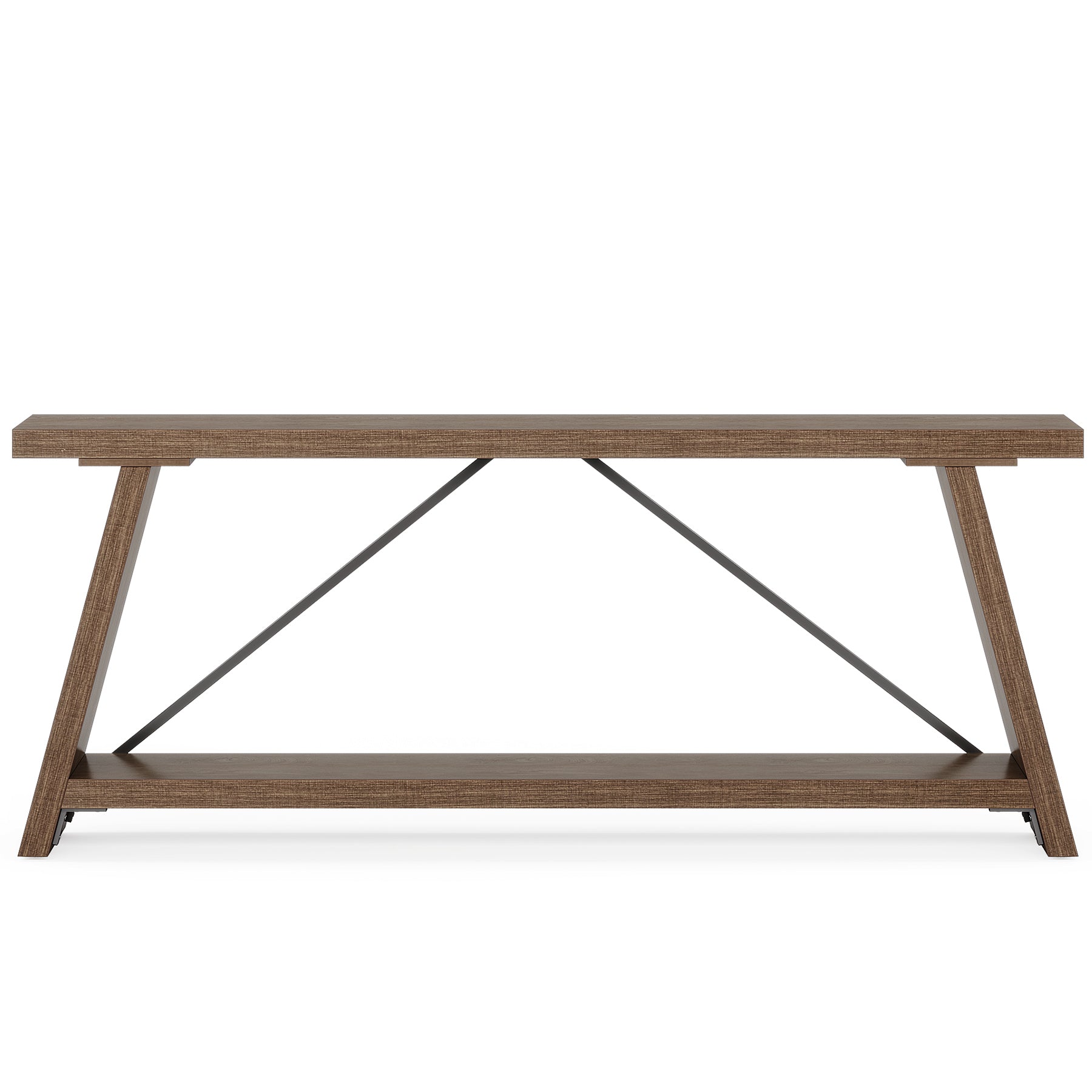 Willowford Industrial Console Table with 2-Tier Storage Shelves