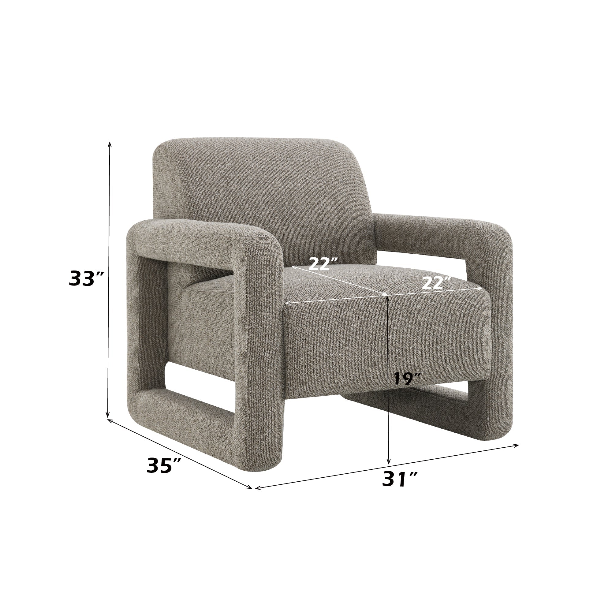 Glenda Gray Chenille Accent Chair