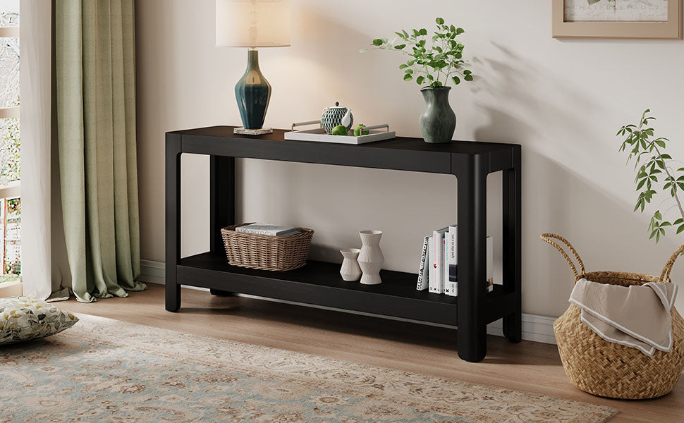 Modern Farmhouse Minimalist Rounded Console Table