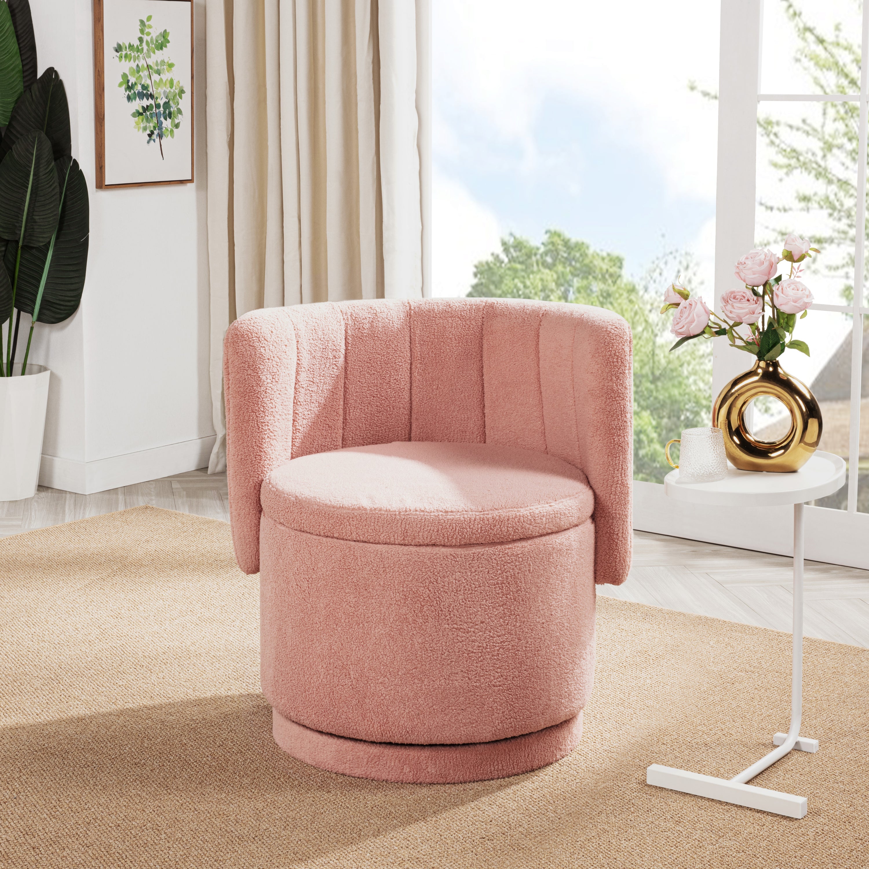 360 Degree Swivel Back Sofa Chair With Storage Space