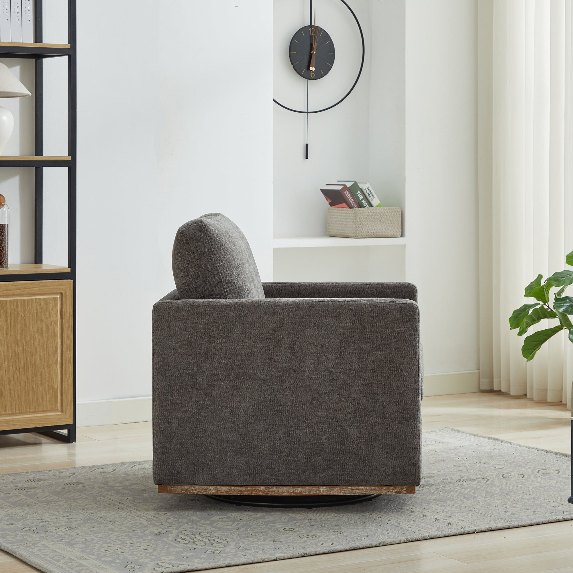 Modern Square Upholstered Swivel Accent Chair