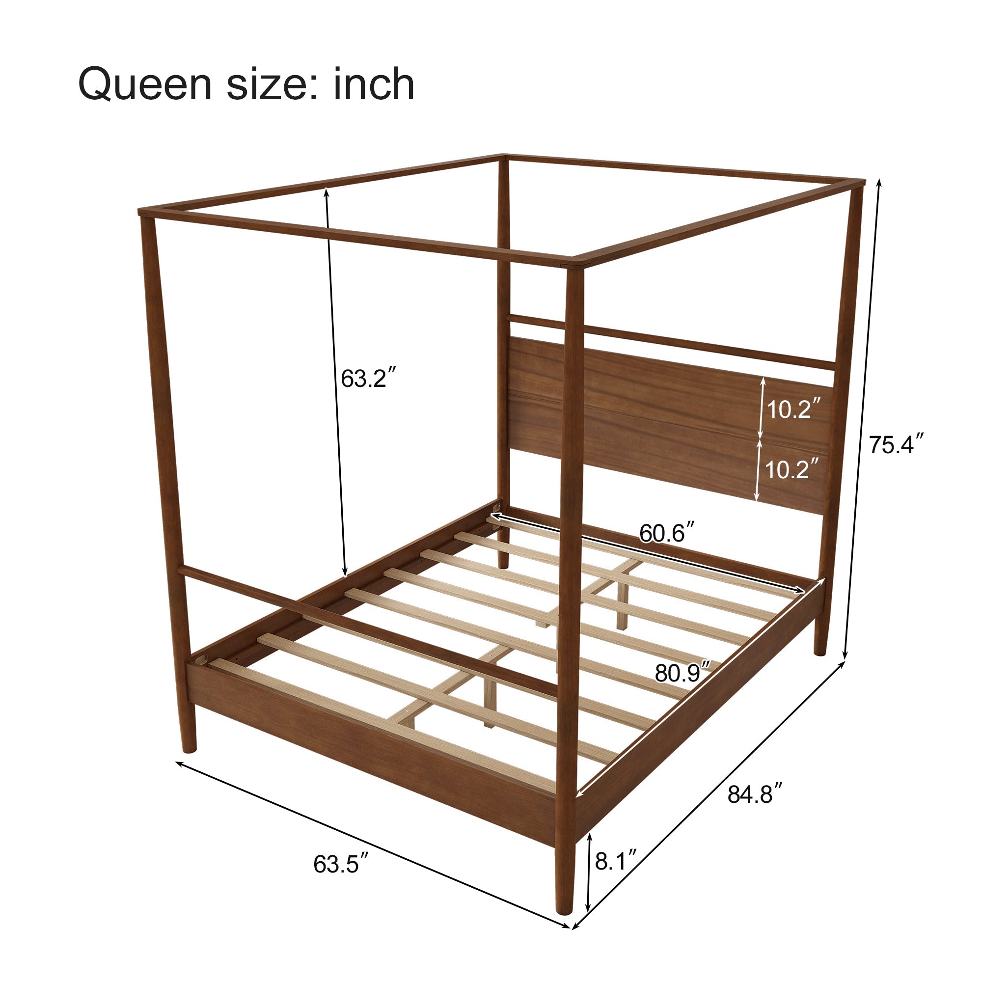 Solid Wood Canopy Bed
