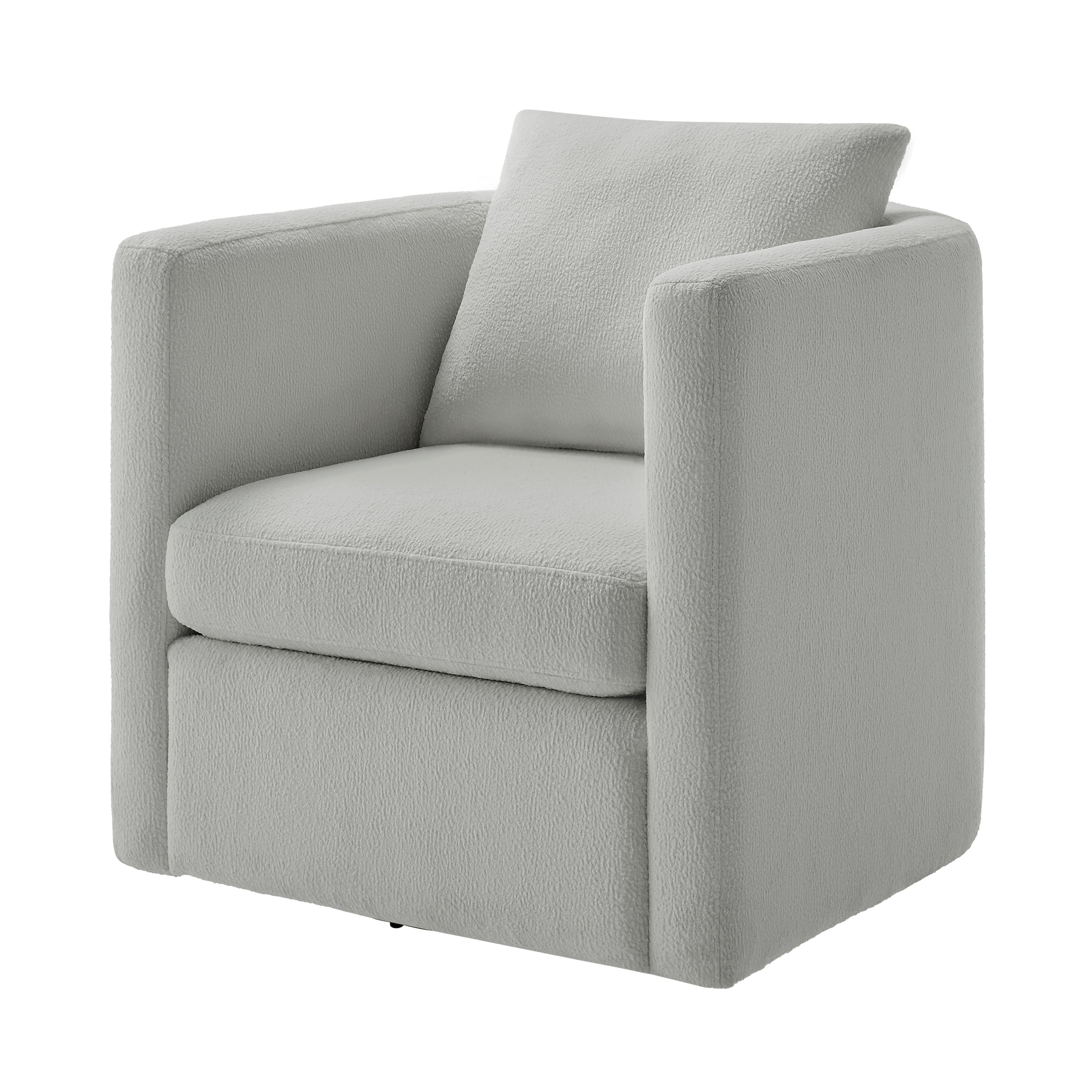 Sutton Light Grey Performance Fabric Swivel Barrel Chair