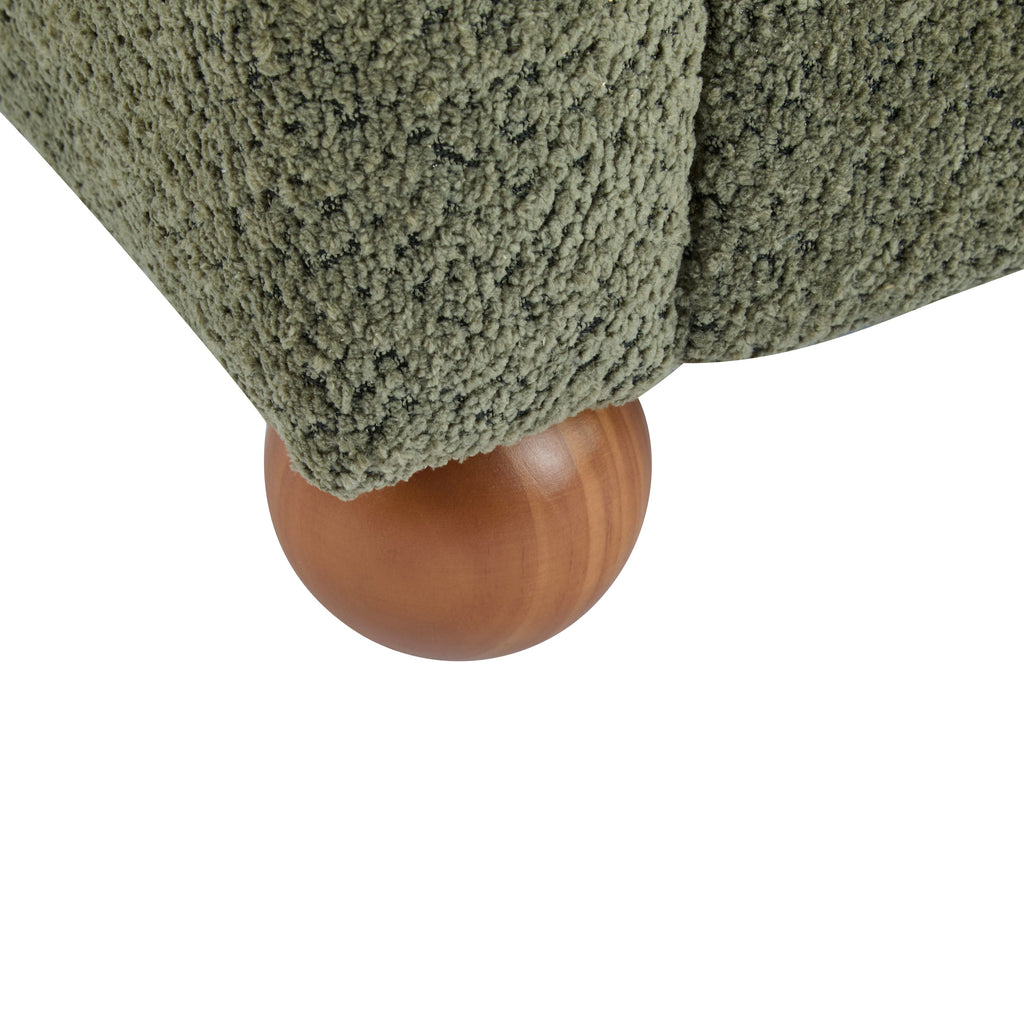 Cozy Wingback Accent Chair with Round Wood Feet