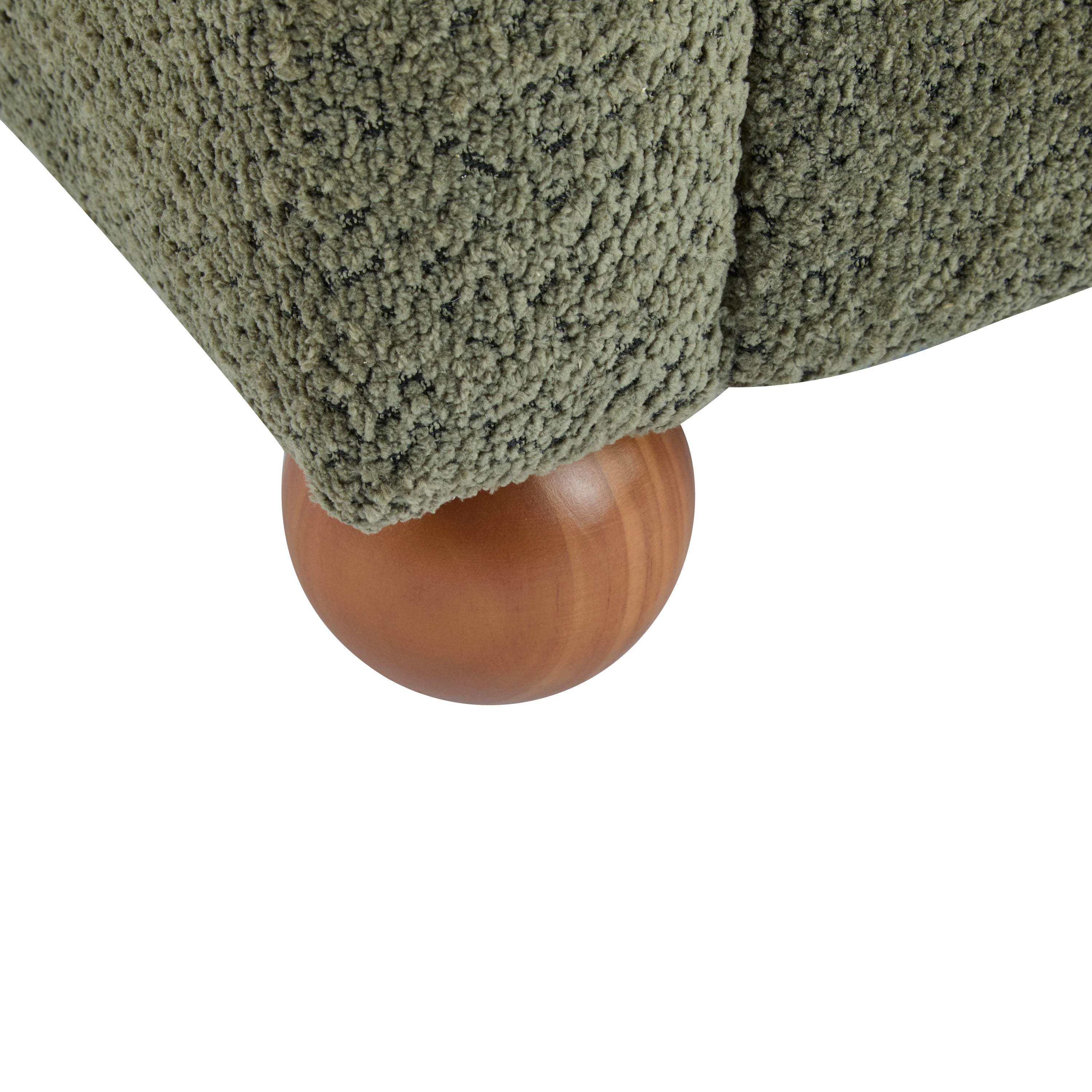 Cozy Wingback Accent Chair with Round Wood Feet