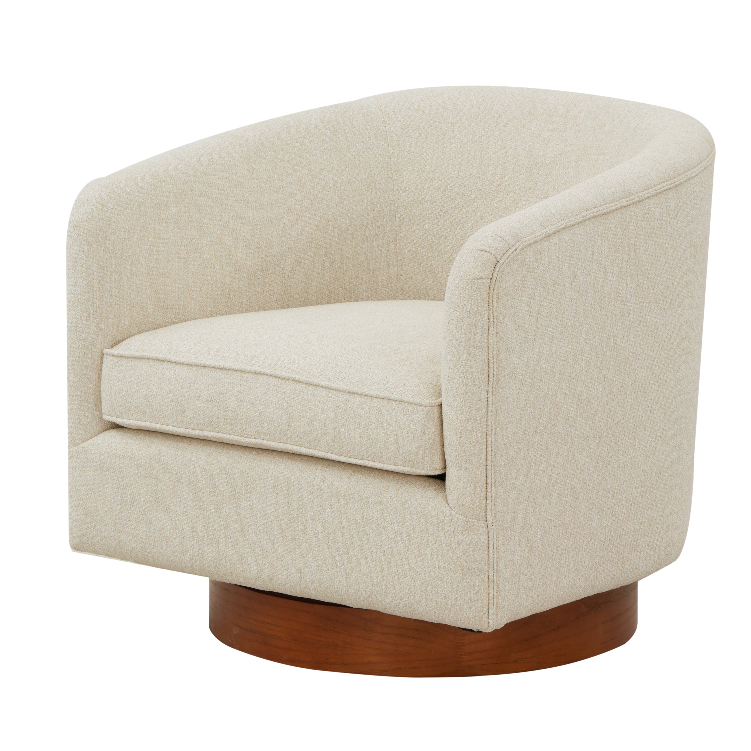 Miramar Wood Base Swivel Club Accent Chair