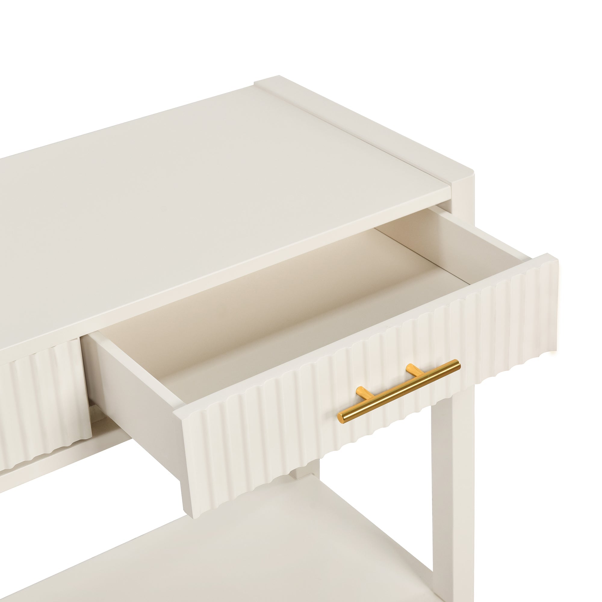 Fluted Drawer Contemporary Entryway Console Table