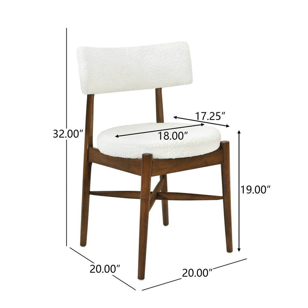 Harveston Mid Century Modern Boucle Upholstered Dining Chairs, Set of 2