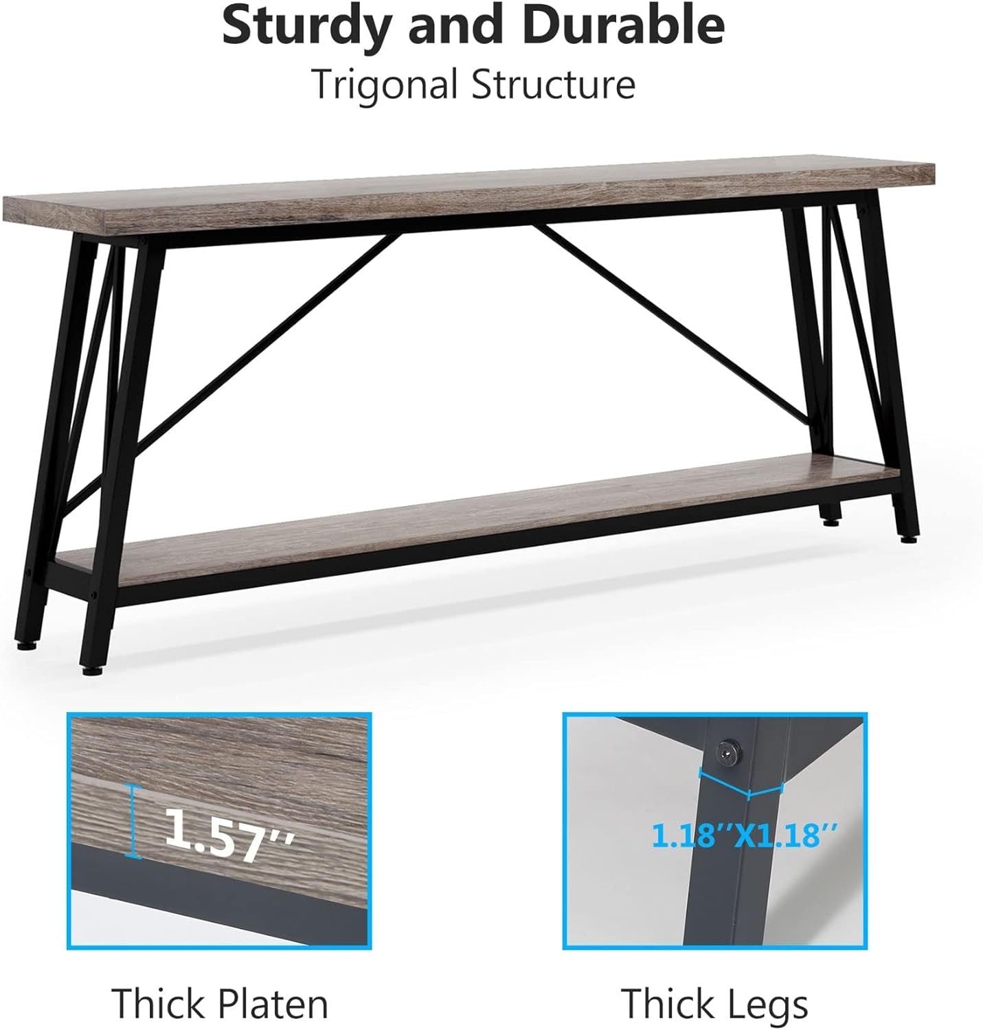Millstone Industrial Sofa Table