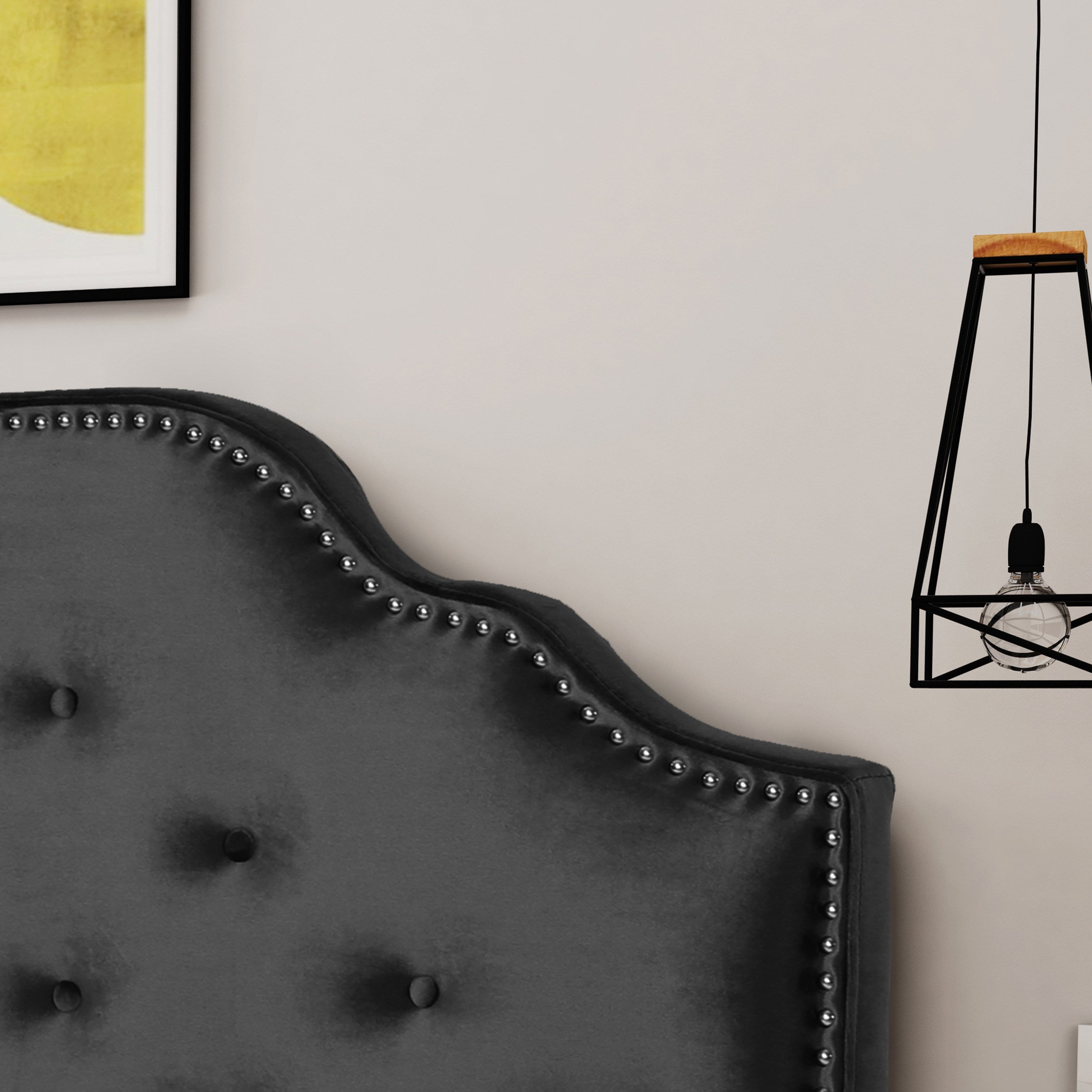 Luella Button Tufted Upholstered Headboard