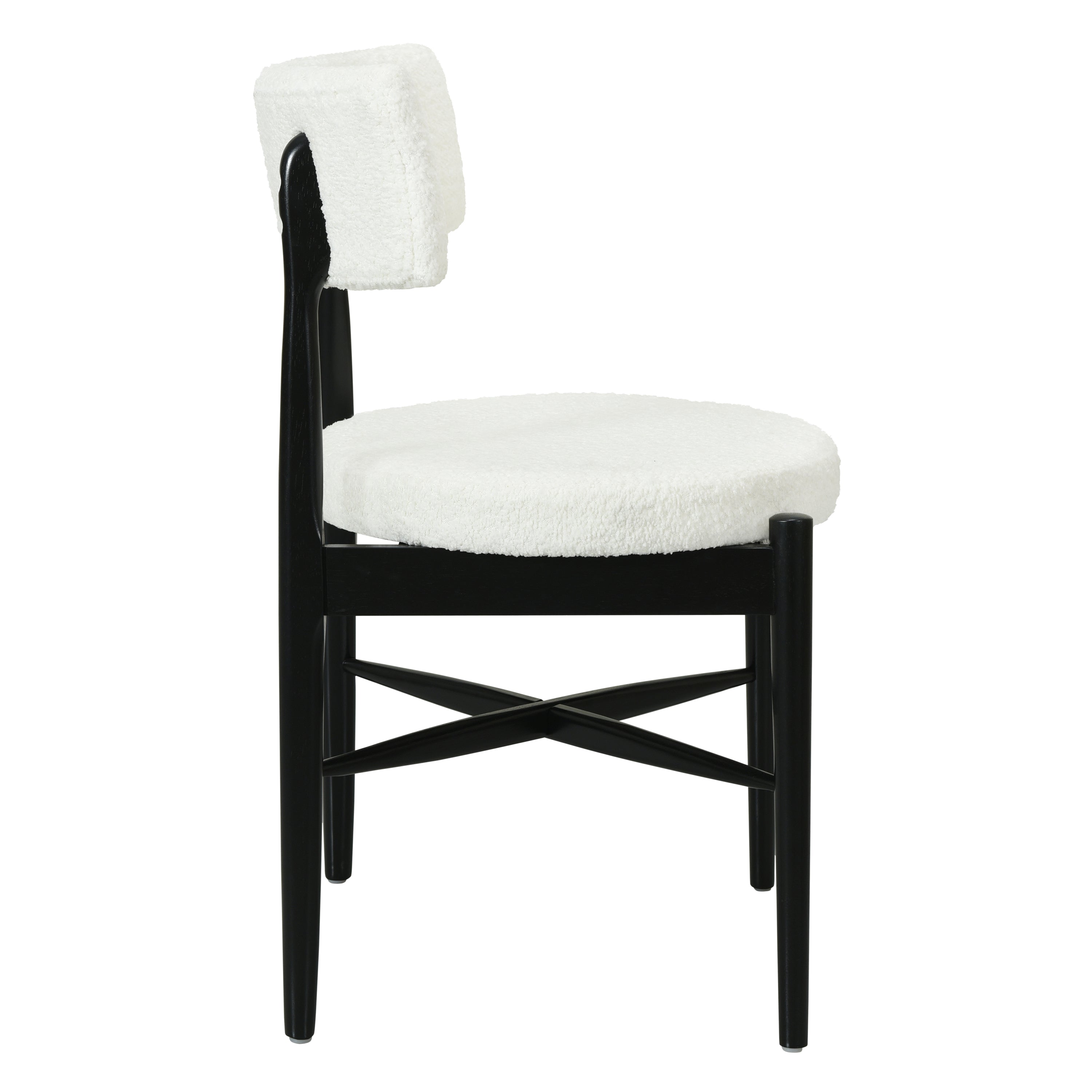 Harveston Mid Century Modern Boucle Upholstered Dining Chairs, Set of 2