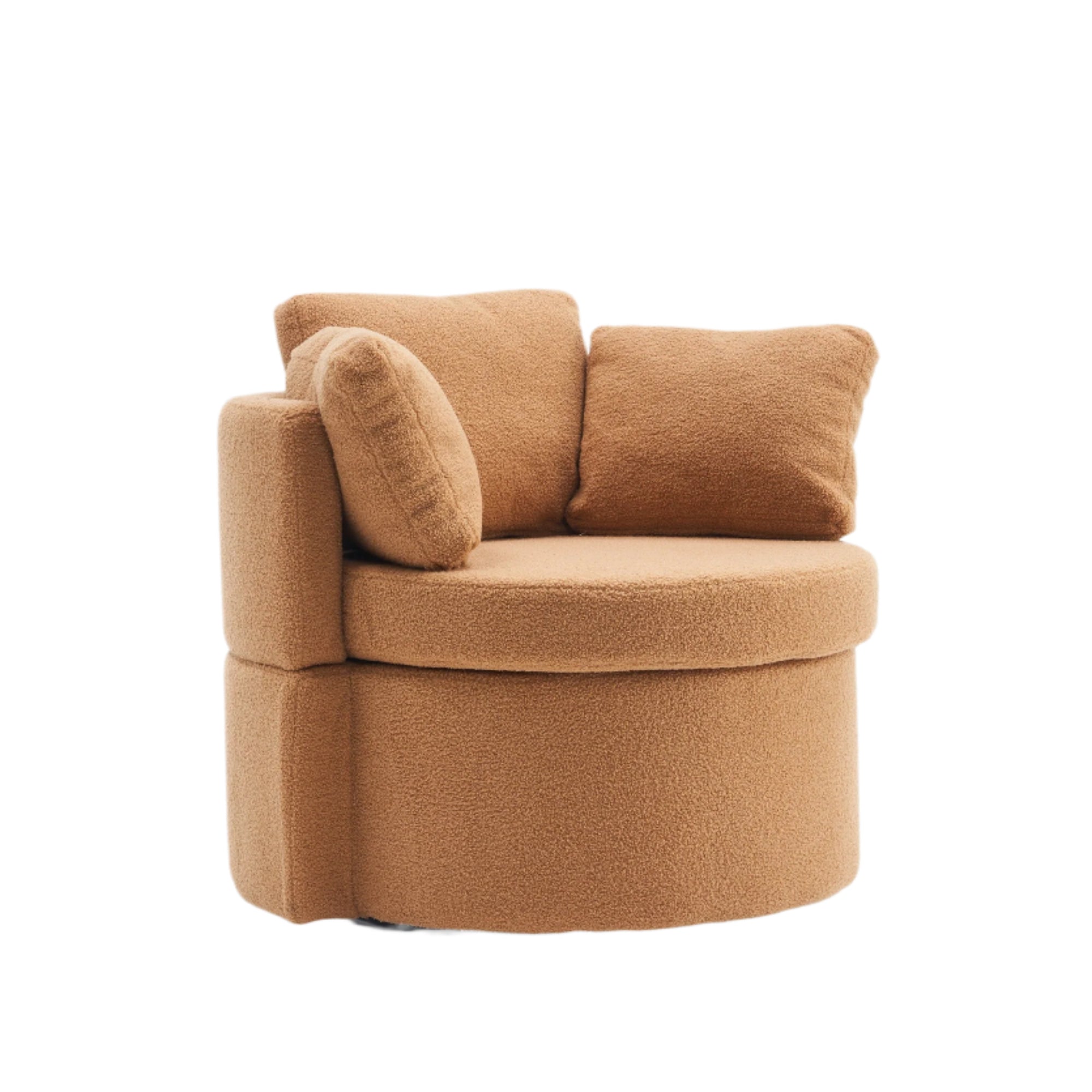 Teddy Fabric Swivel And Storage Chair With Back Cushion