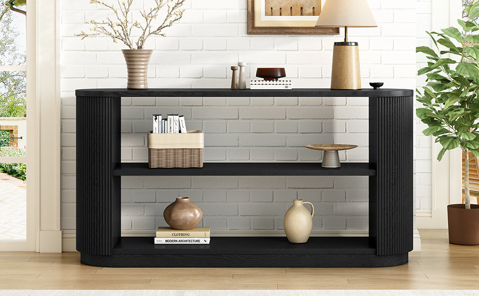 Modern Entryway Console Table with Open Shelf