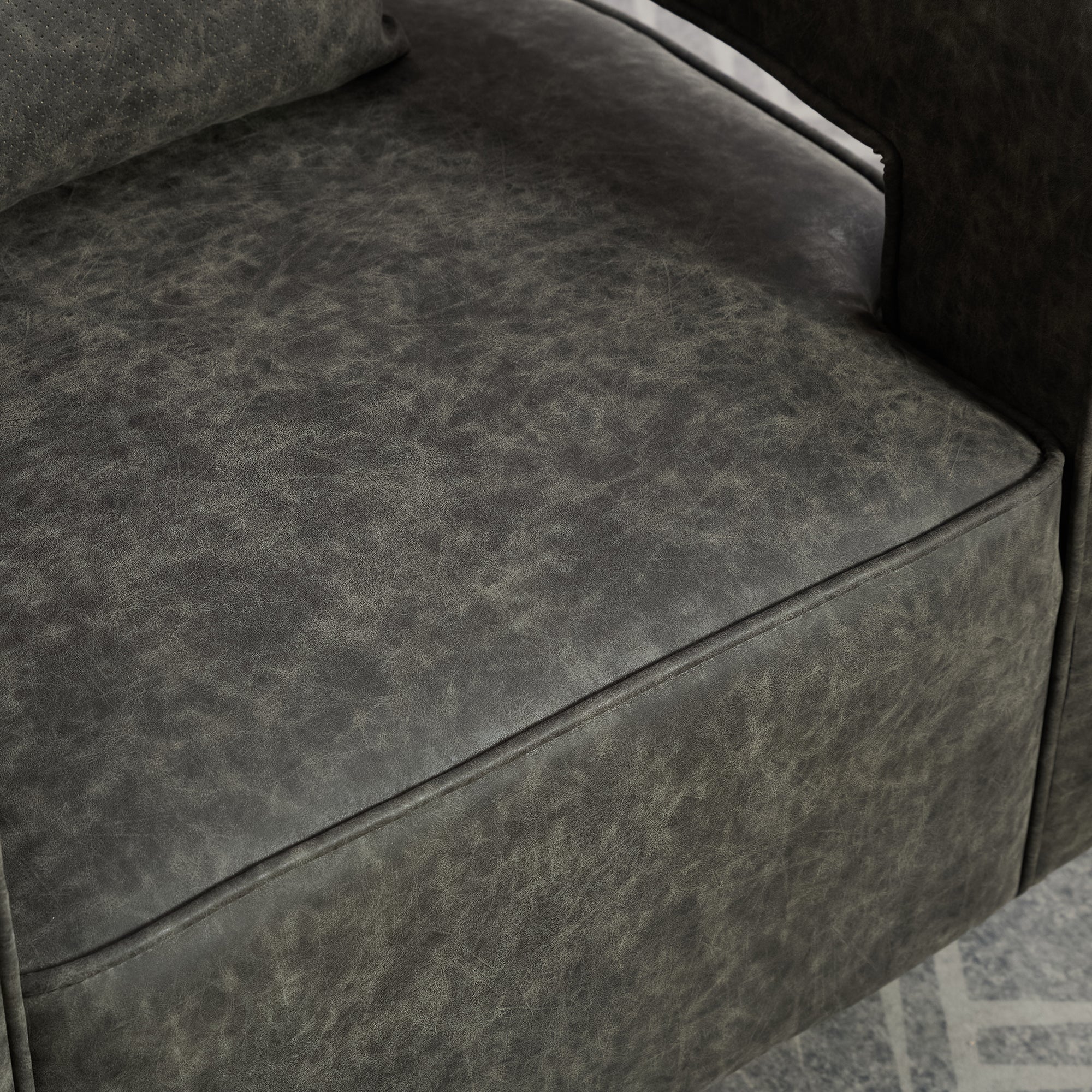 Fernleigh Swivel Accent Open Back Barrel Chair With Weathered Base