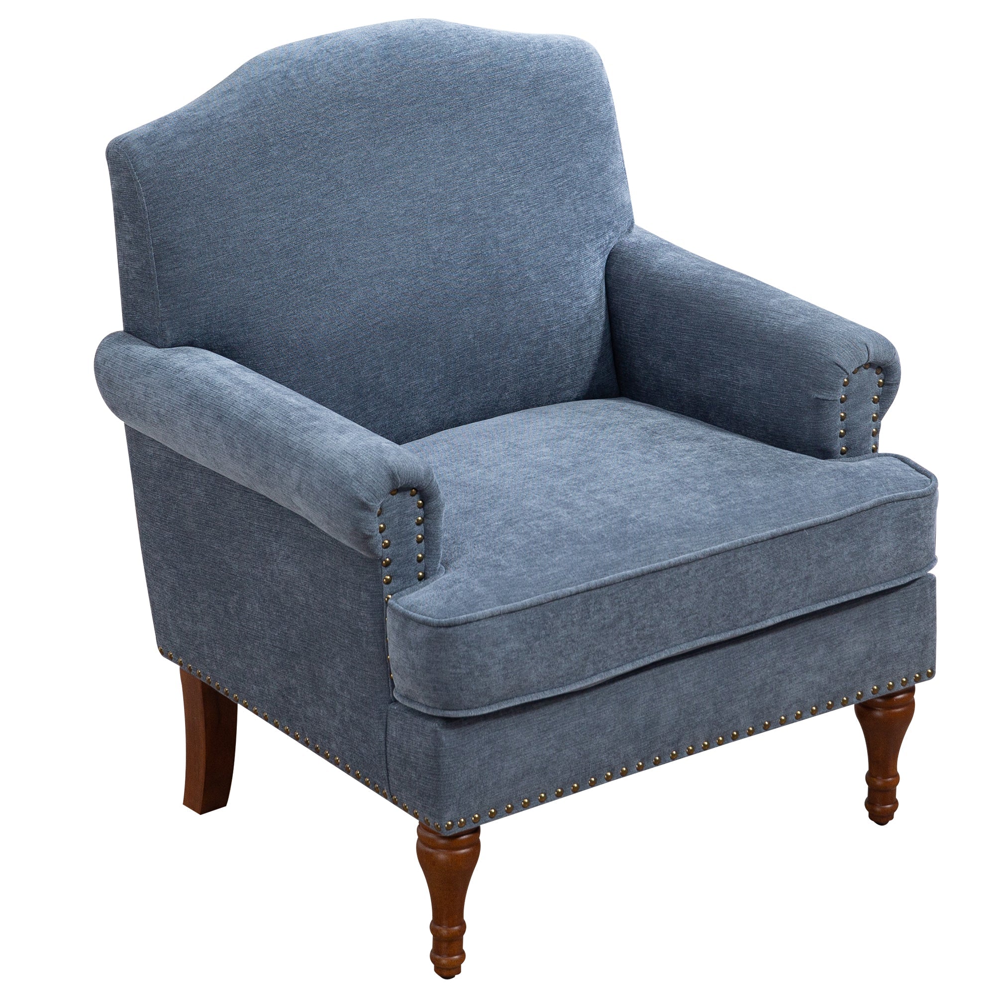 Nailhead Trim Rolled Arm Upholstered Accent Chair