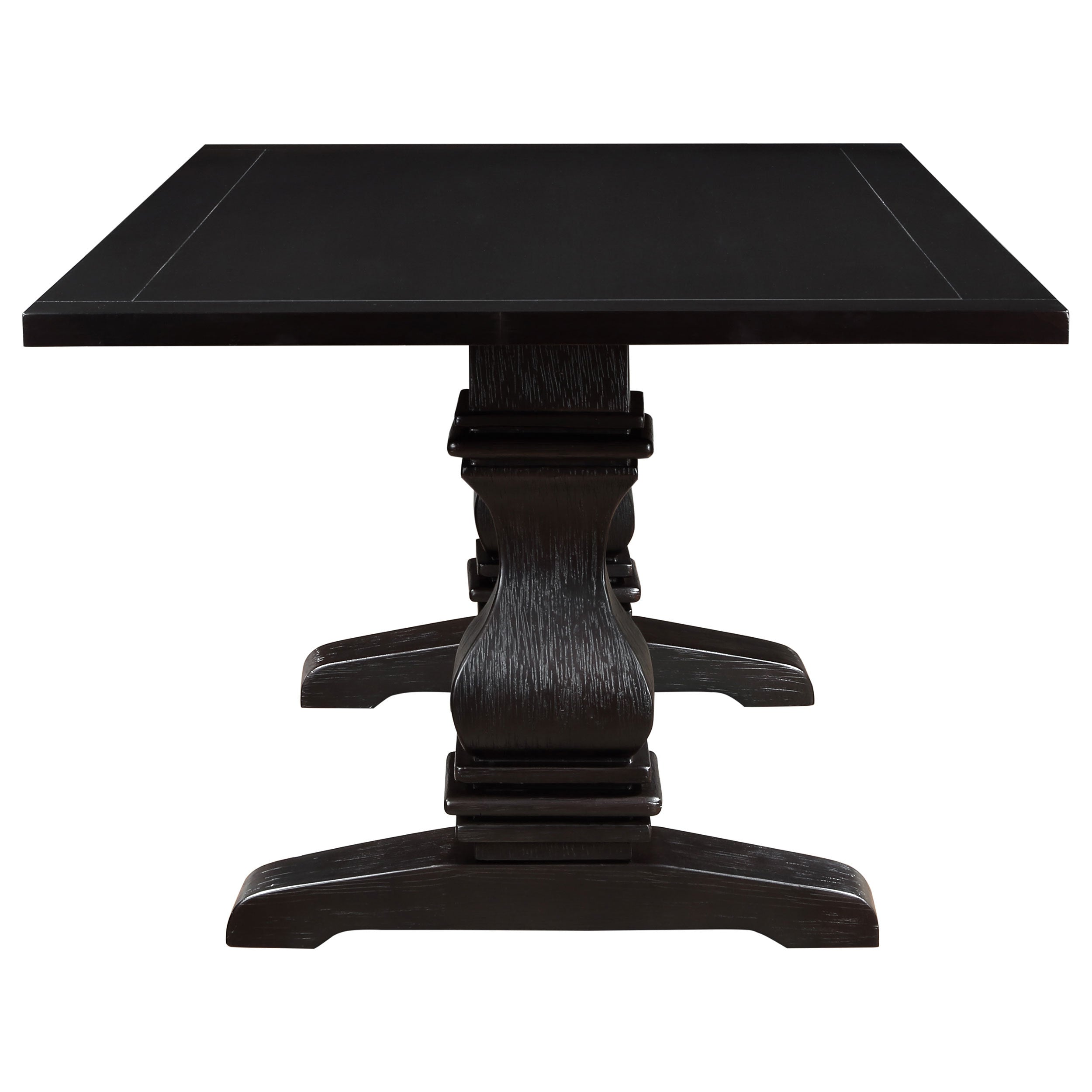 Villeneuve Rustic Espresso Rectangular Double Pedestal Dining Table